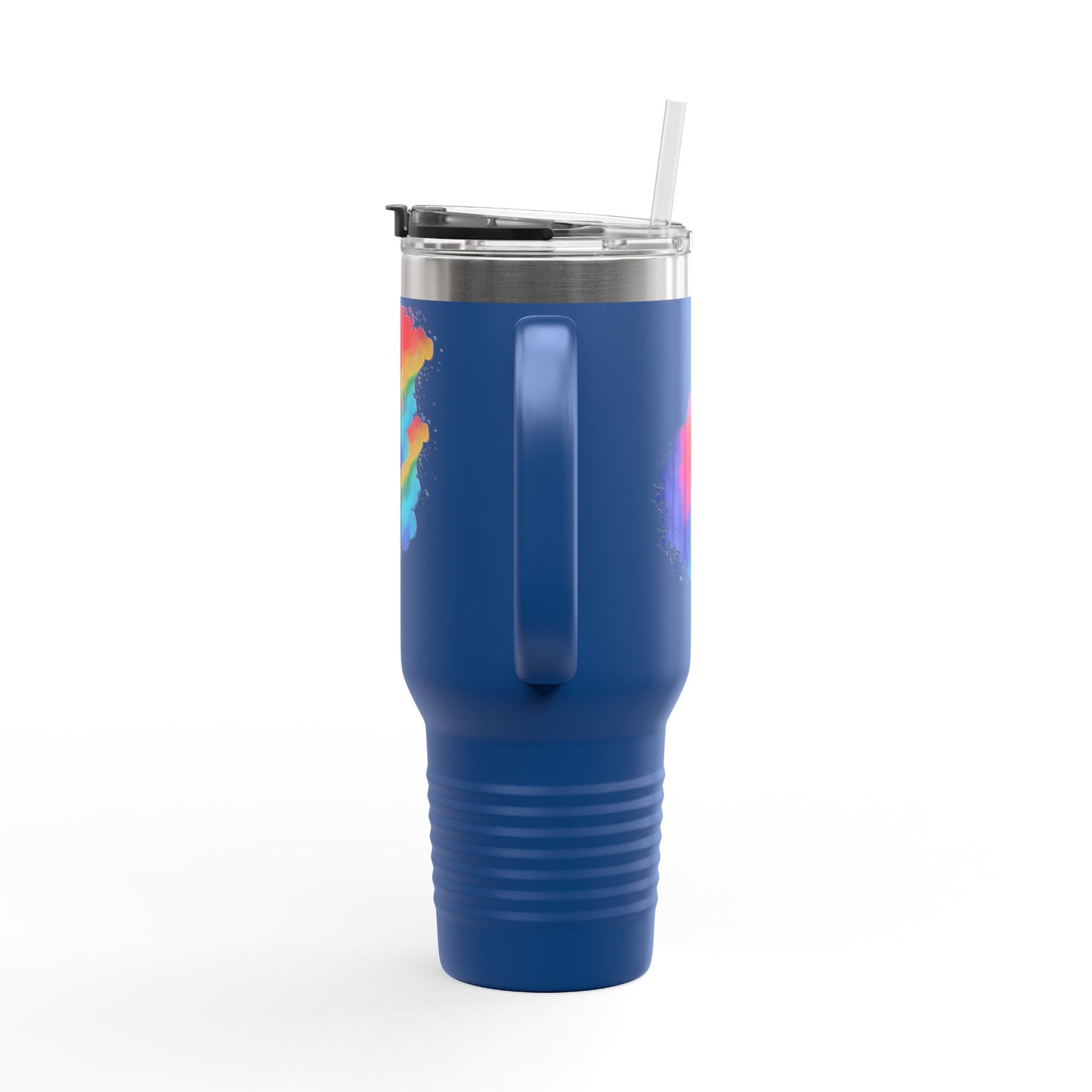 Vibrant Rainbow Insulated Travel Mug | 40oz Leakproof Drinkware for Road Trips, Gifts, Outdoor Adventures, Pride Events, Summer Outings