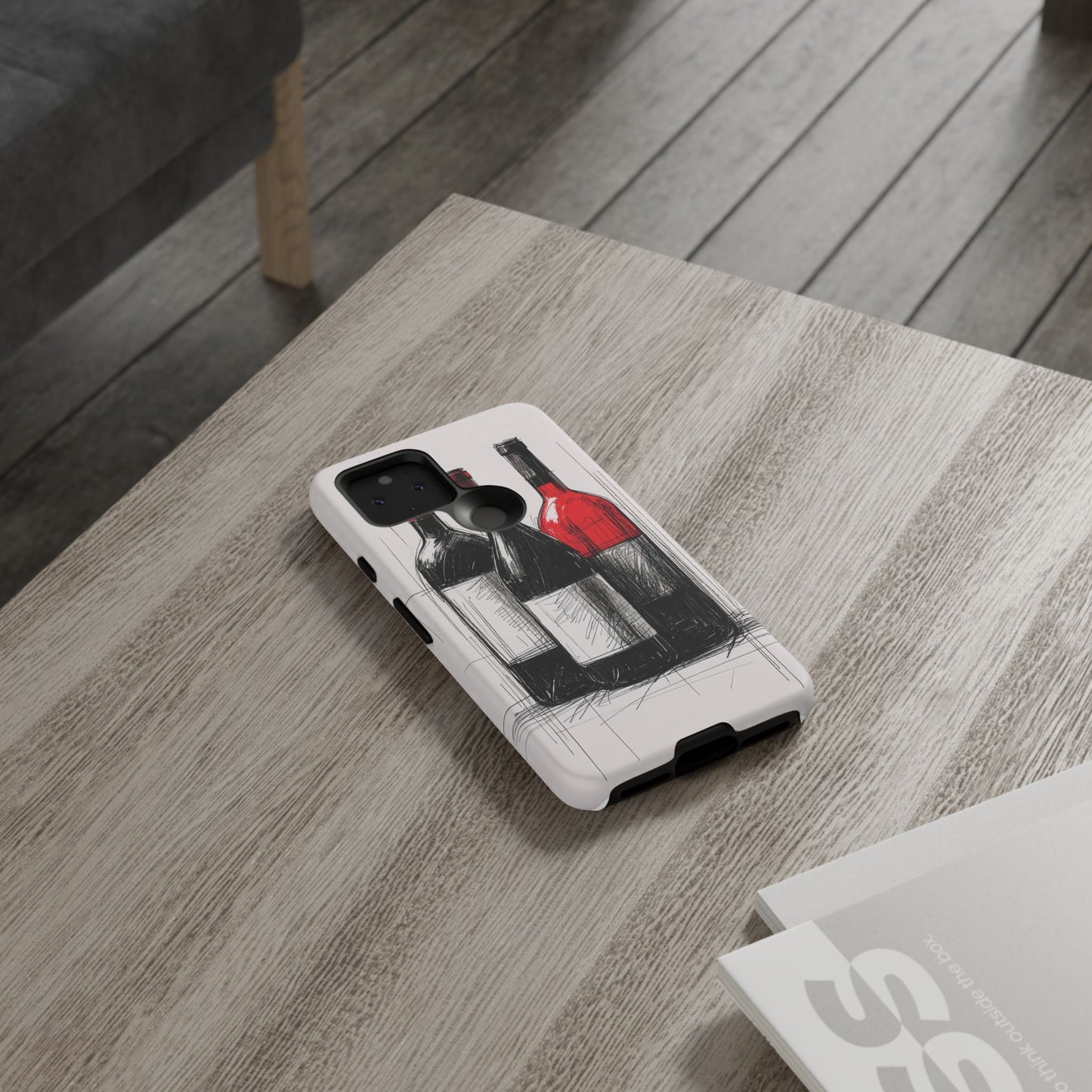 Wine Lover's Phone Case, Tough Phone Cover, Artistic Wine Design, Gift for Wine Enthusiasts, Customizable Case, Unique Wine Art