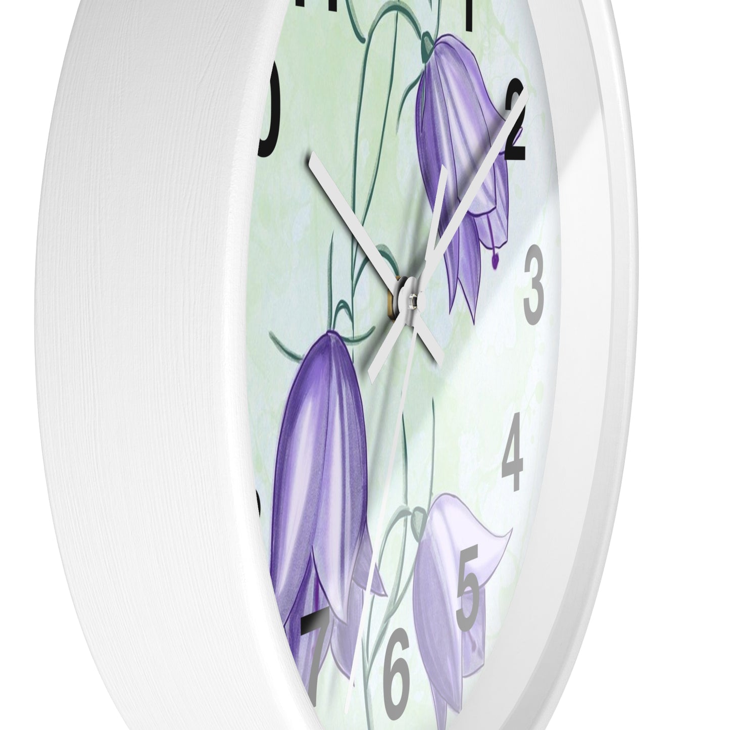 Floral Wall Clock with Purple Blooms, Elegant Home Decor, Timeless Gift, Botanical Wall Art, Perfect for Mother's Day, Spring Decor