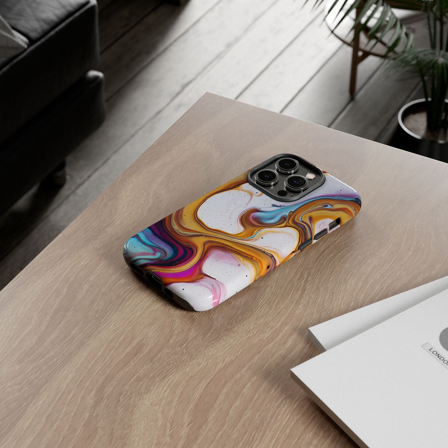 Artistic Phone Case, Tough Cases with Colorful Marble Design