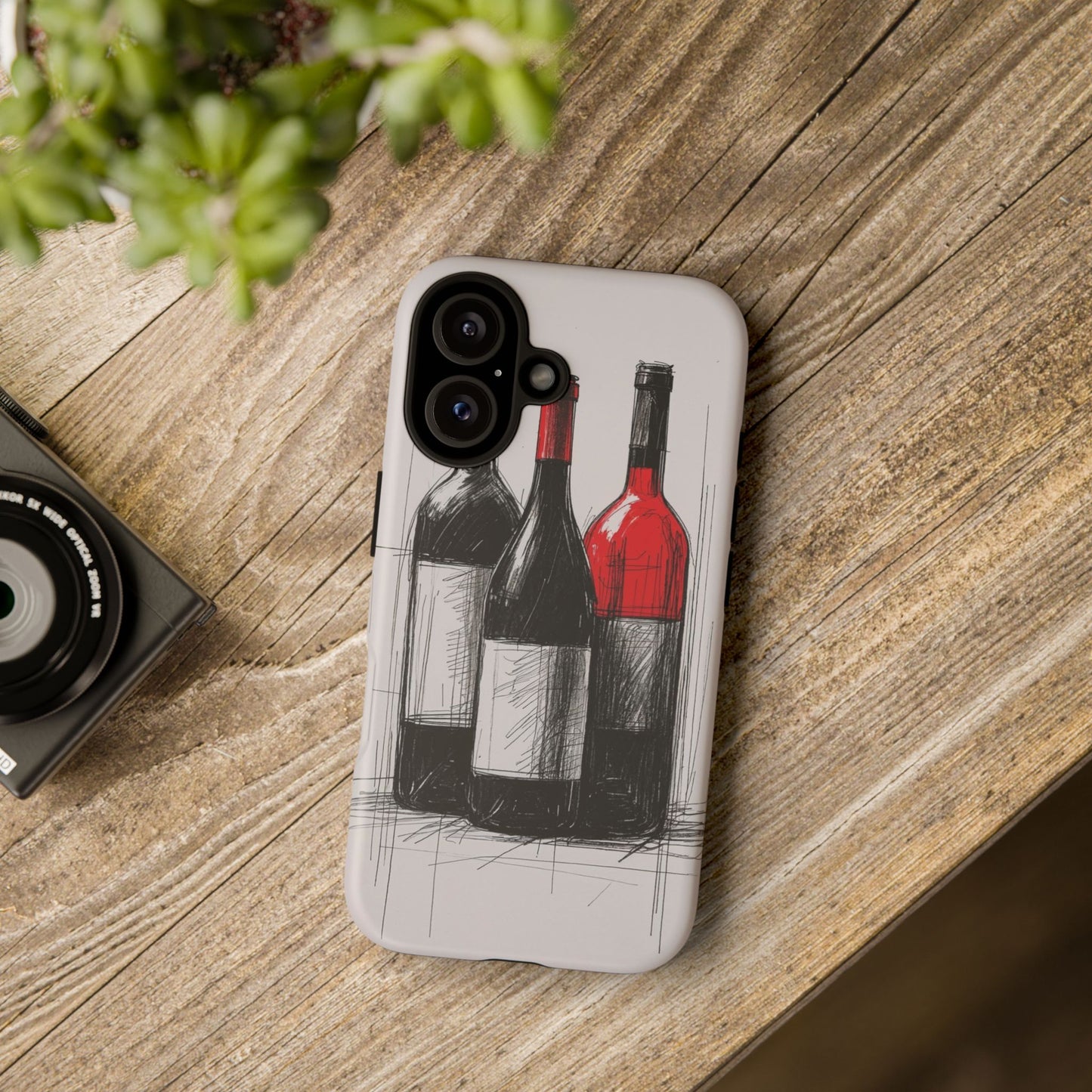 Wine Lover's Phone Case, Tough Phone Cover, Artistic Wine Design, Gift for Wine Enthusiasts, Customizable Case, Unique Wine Art