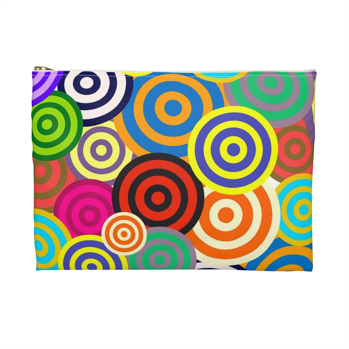 Colorful Circle Accessory Pouch, Fun Travel Organizer, Makeup Bag, Pencil Case, Gift for Her, Quirky Design
