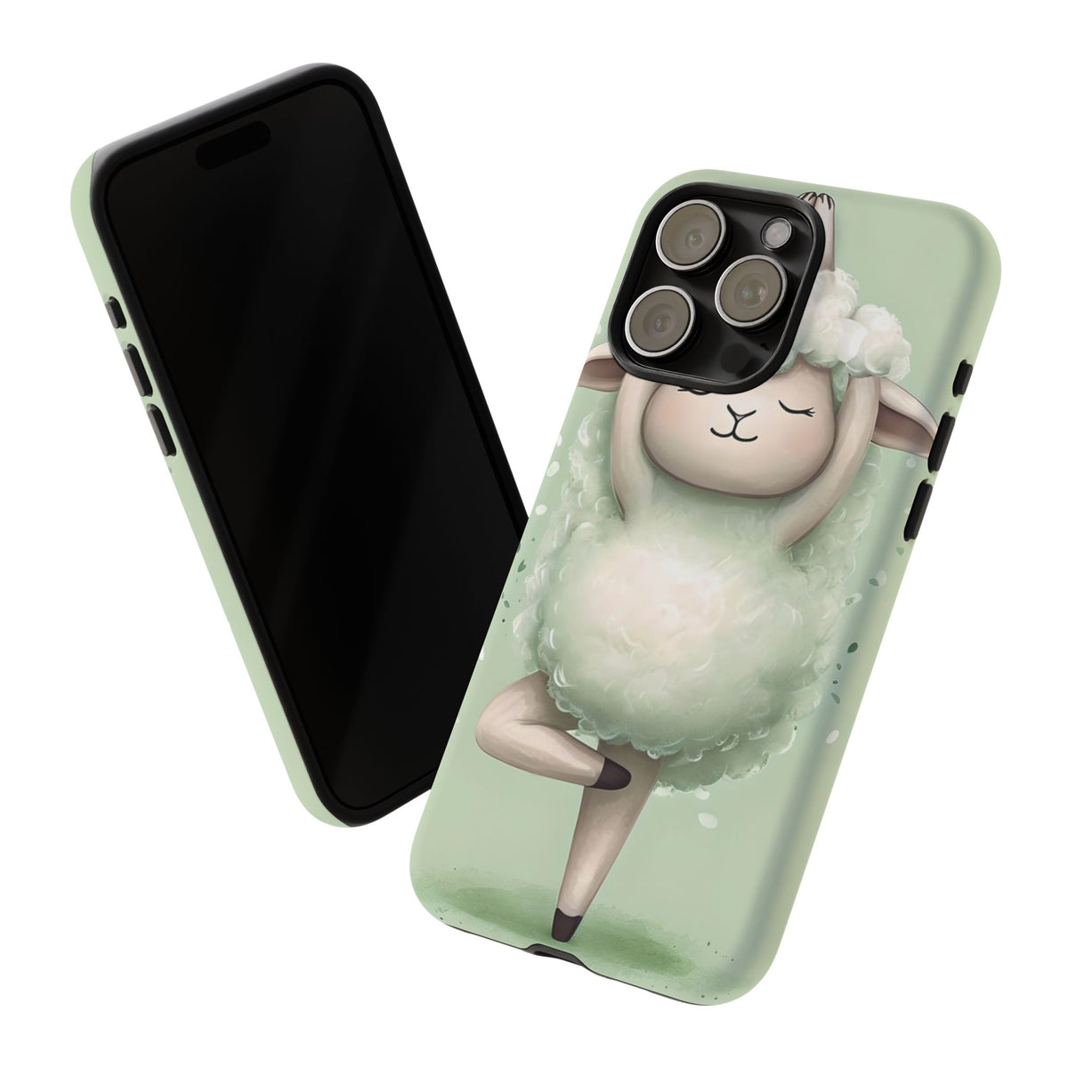 Cute Yoga Sheep Phone Case — Pastel Lamb Ballerina Protective Cover