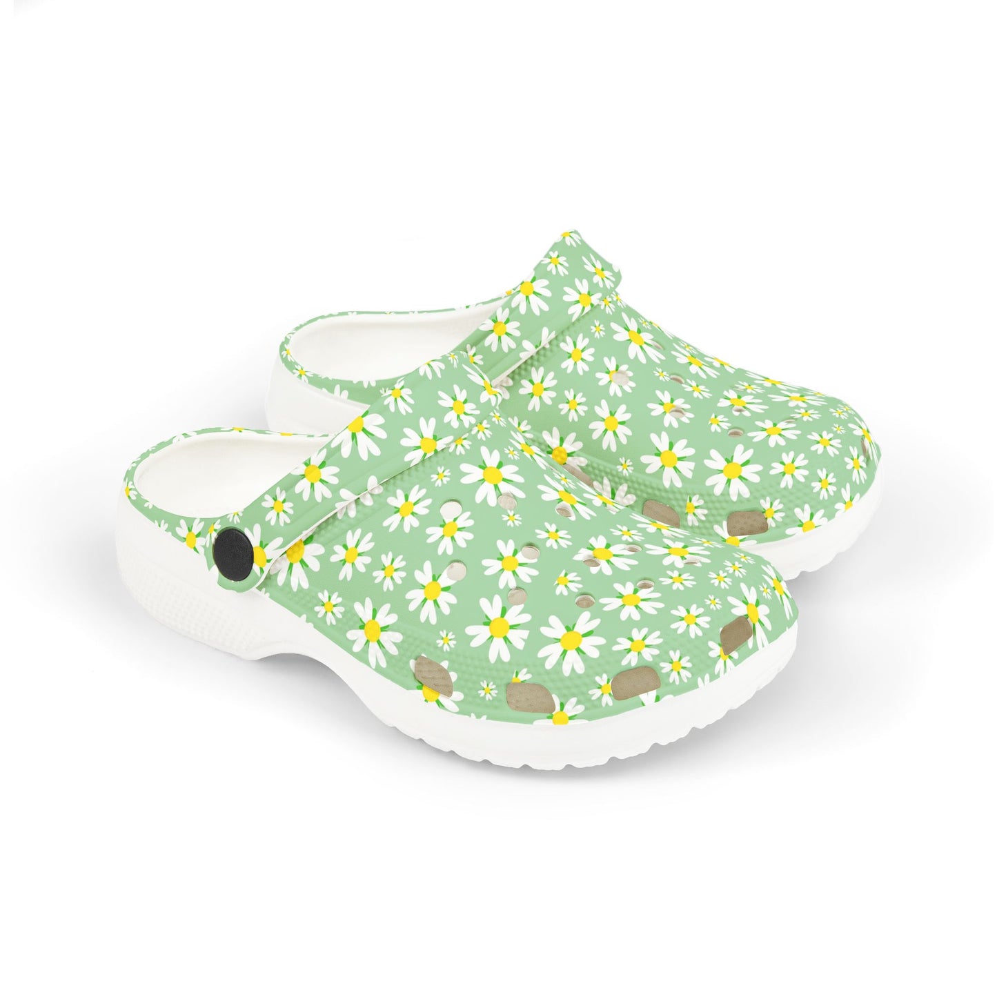 Kids' Floral Print EVA Clogs - Comfortable Garden Shoes, Summer Footwear, Playtime Slippers, Flowers Design, Spring Fashion