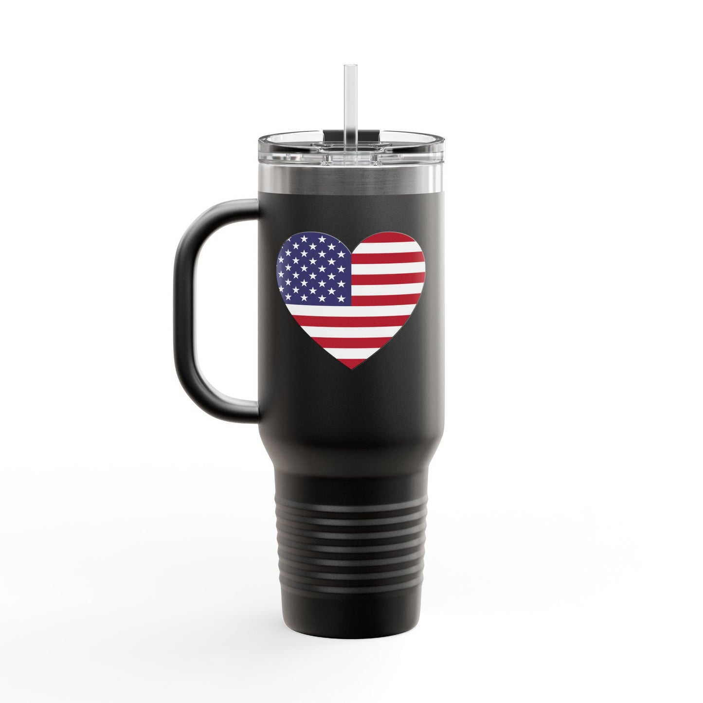 Insulated Travel Mug, 40oz - Heart American Flag