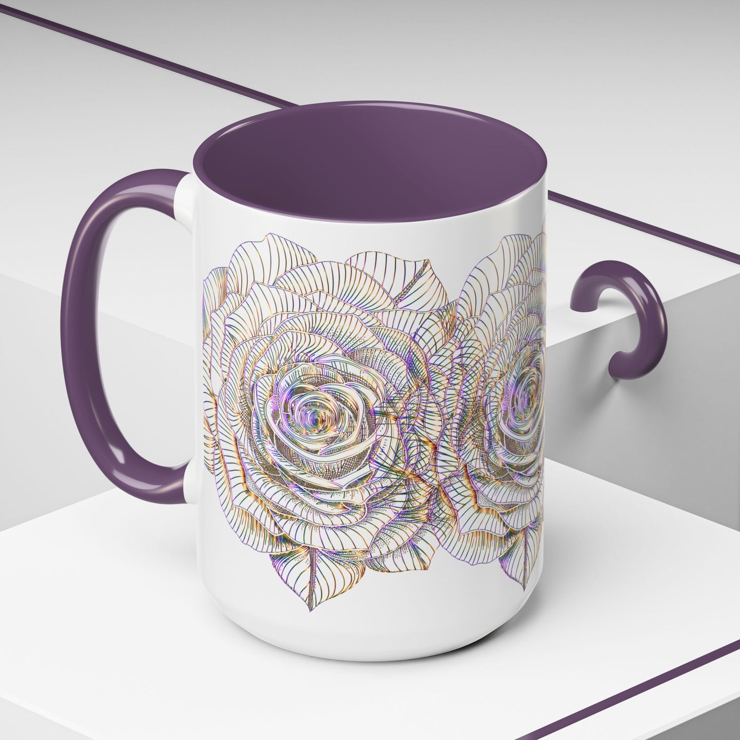 Holographic Floral Coffee Mug - Perfect Gift for Plant Lovers, Home Decor, Tea & Coffee Lovers, Mother's Day, Birthdays