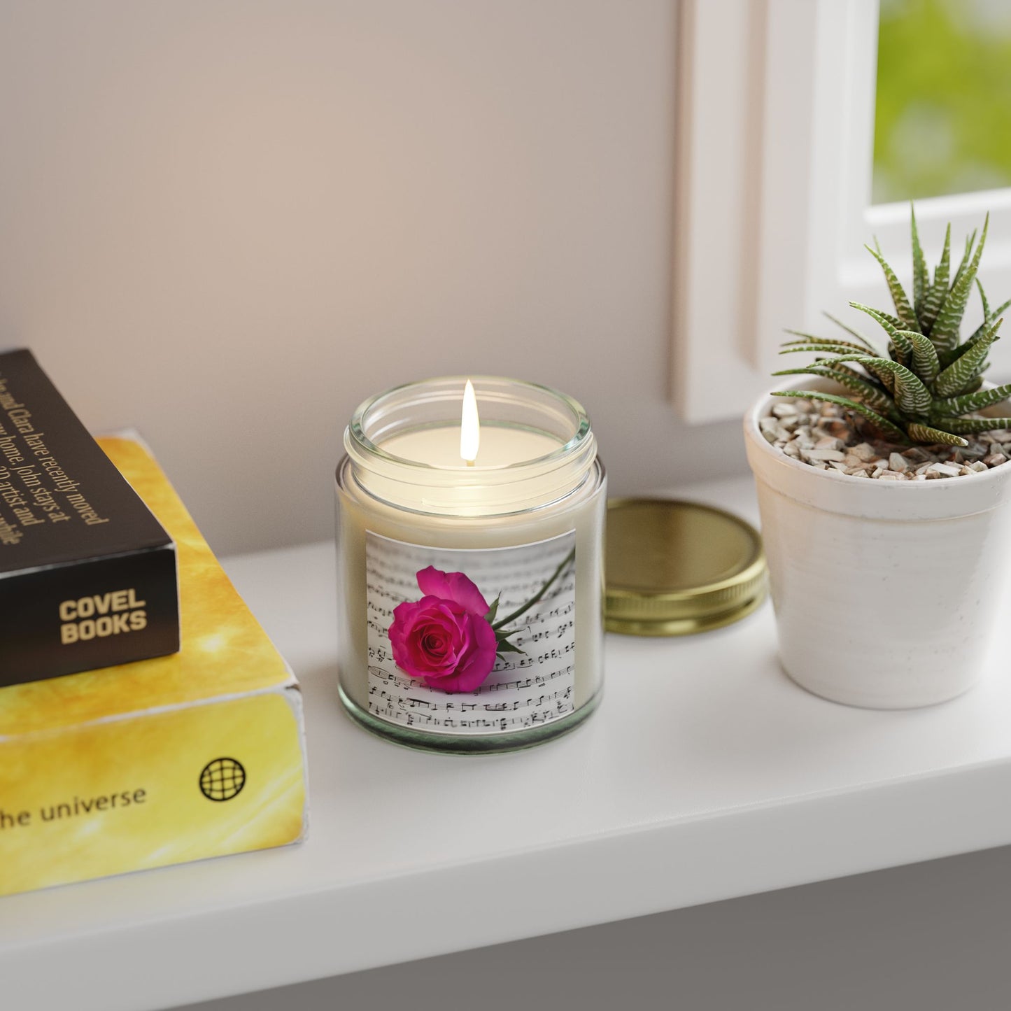 Romantic Floral Scented Candle - Coconut Apricot Wax, Rose Design, Home Decor Gift, Aromatherapy Candle, Unique Centerpiece
