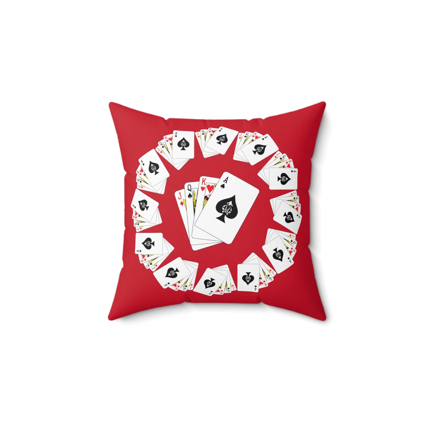 Playing Cards Themed Pillow, Fun Home Décor, Gift for Gamers, Poker Night Cushion, Card Game Decoration
