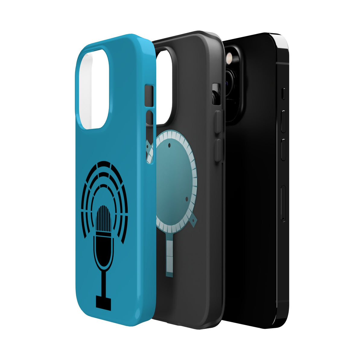 Phone Case — Retro Microphone Podcast Design, Magnetic Impact-Resistant