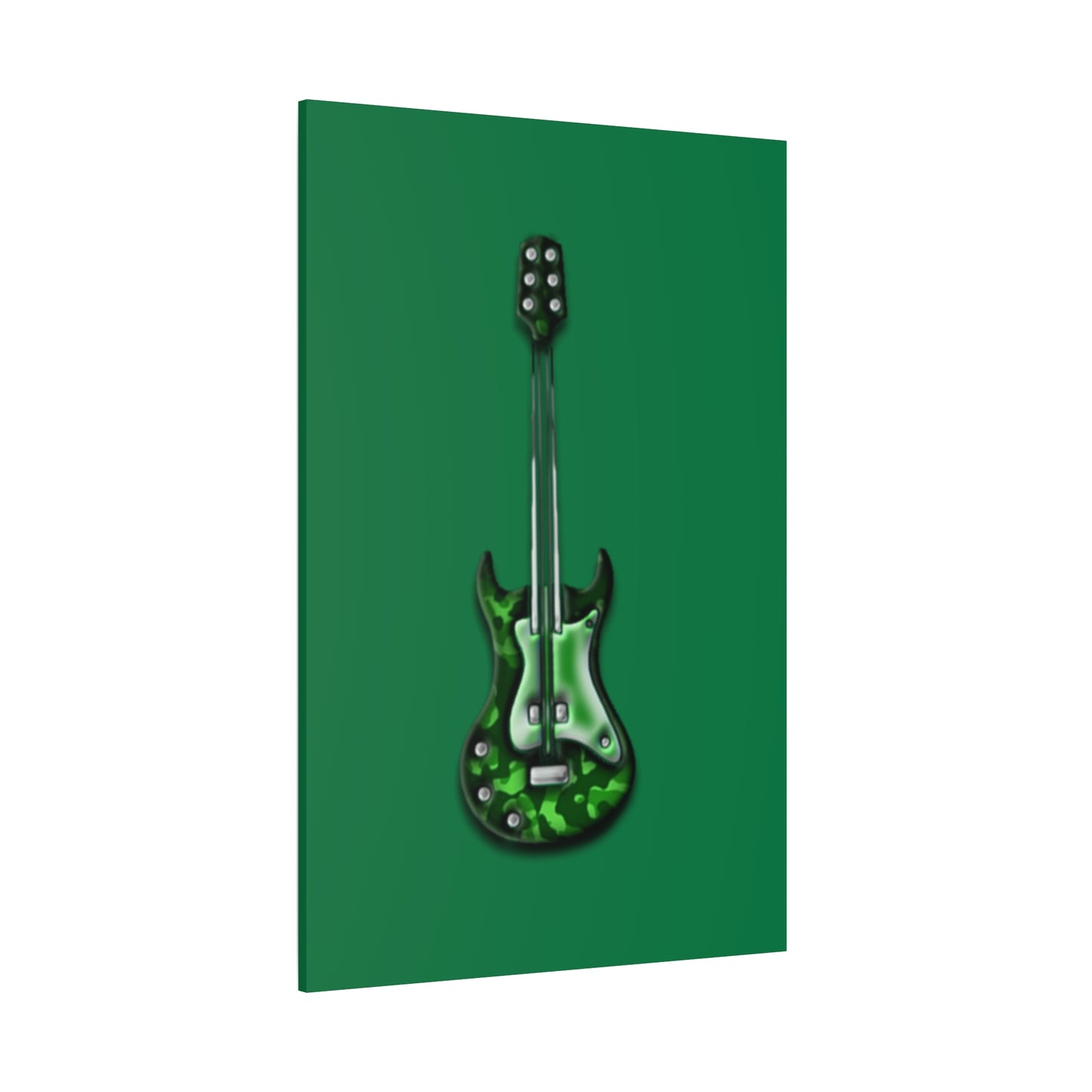 Green Electric Guitar Canvas Art, Music Wall Decor, Rock n Roll Gift, Guitar Lover's Art, Stretched Green Canvas, Home Theater Decor