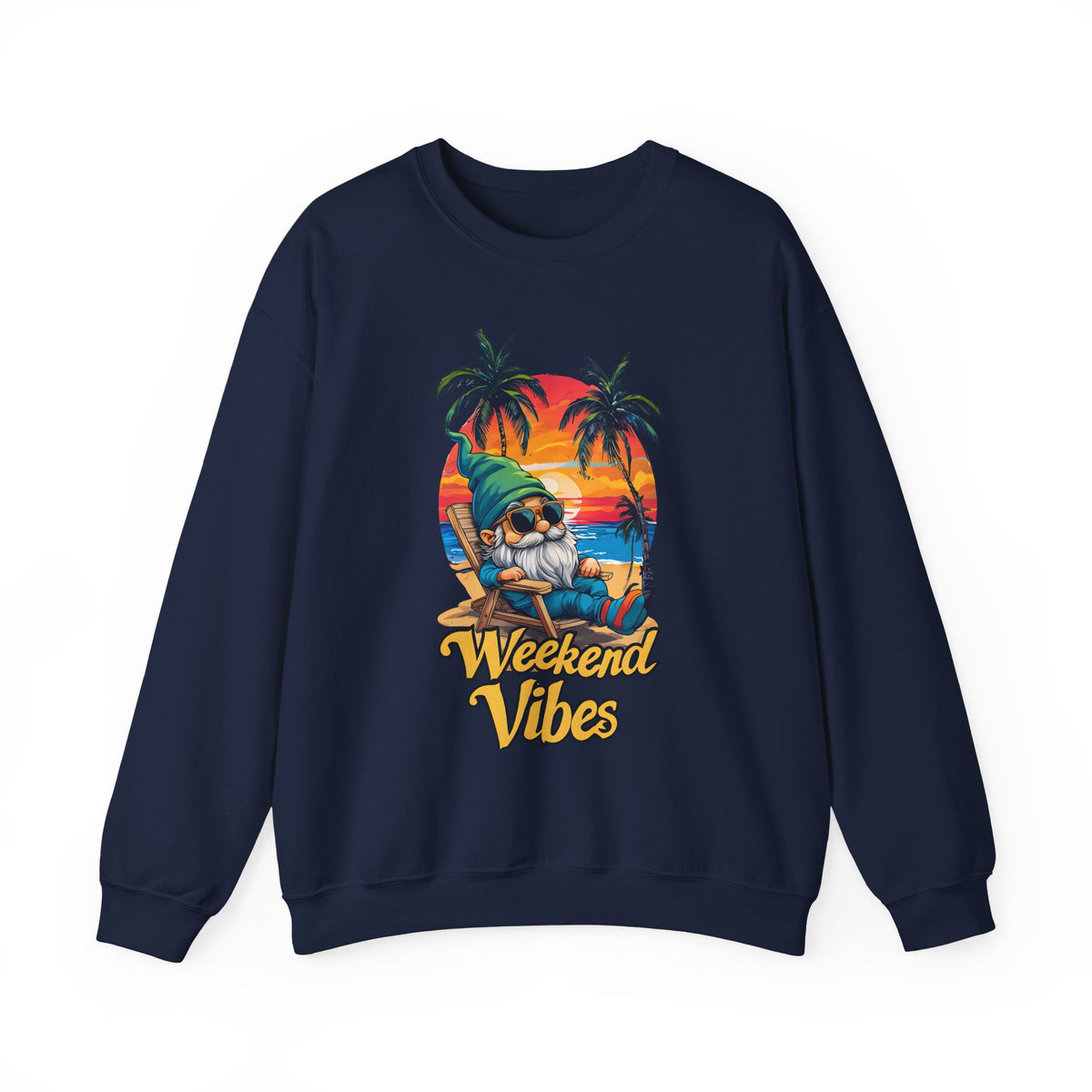 Crewneck — "Weekend Vibes" Tropical Gnome Sweatshirt