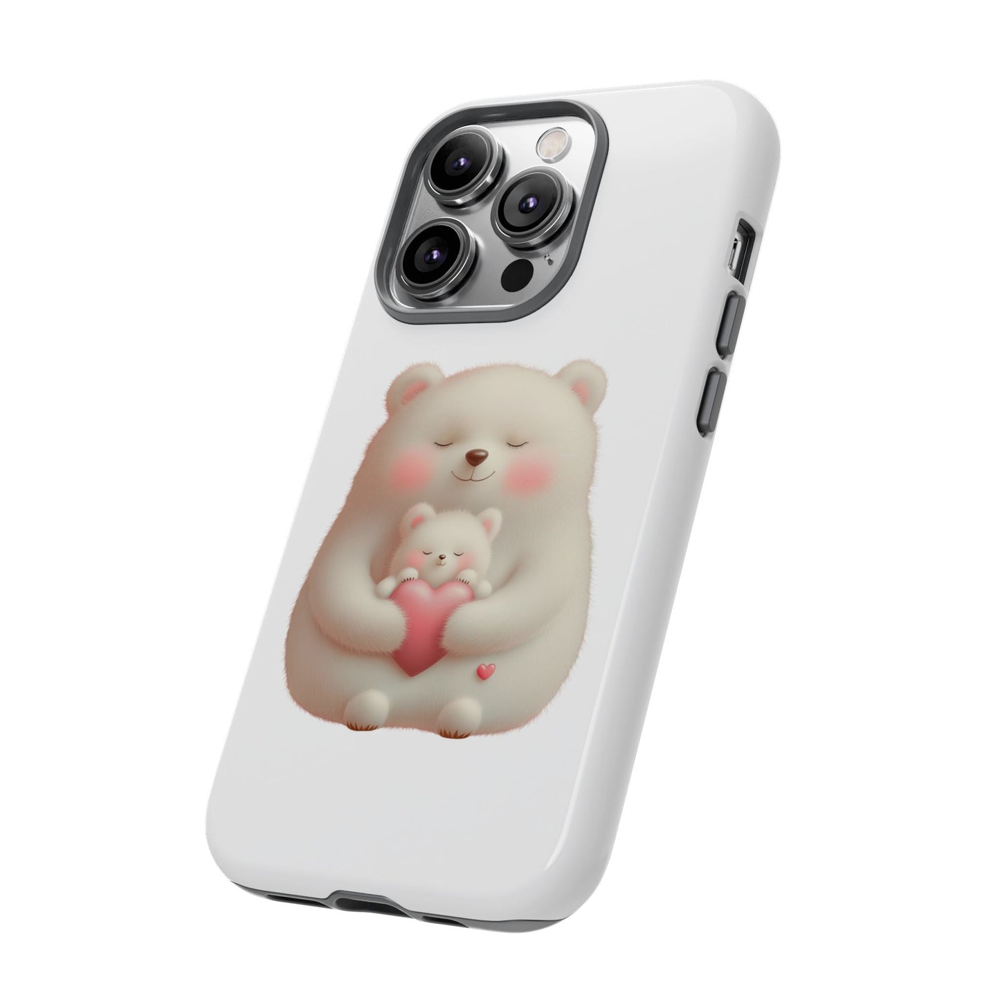 Cute Bear Phone Case, Tough Cases, Animal Lover Gift, Kids Accessories, Mother’s Day, Heartwarming Design