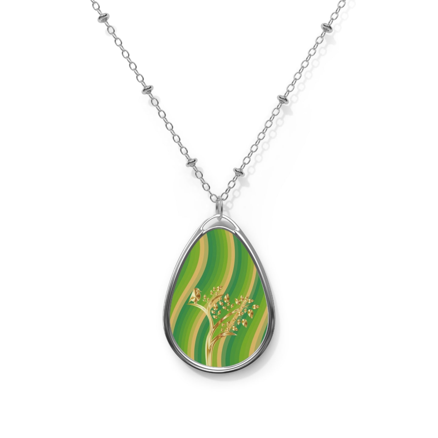 Nature-Inspired Oval Necklace, Boho Jewelry