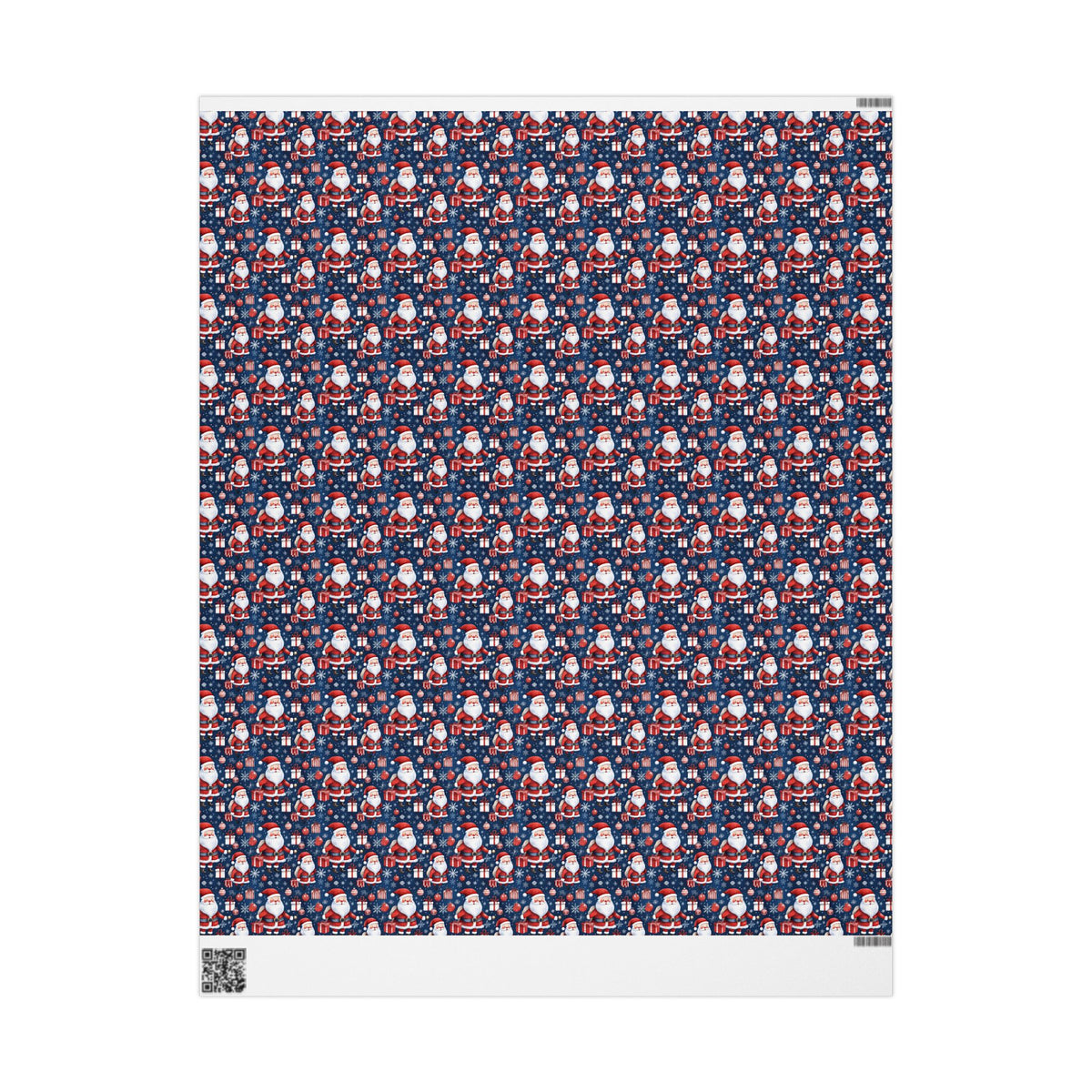 Santa Pattern Wrapping Paper Roll — Festive Christmas Gift Wrap