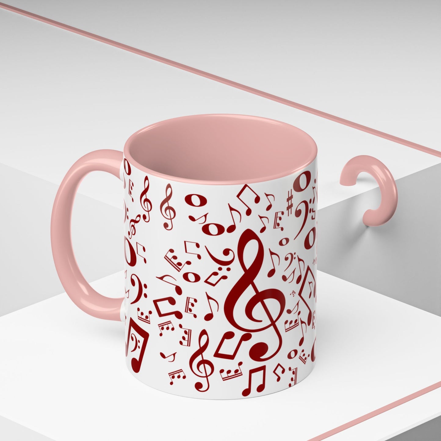 Accent Coffee Mug (11, 15oz) - Musical Notes
