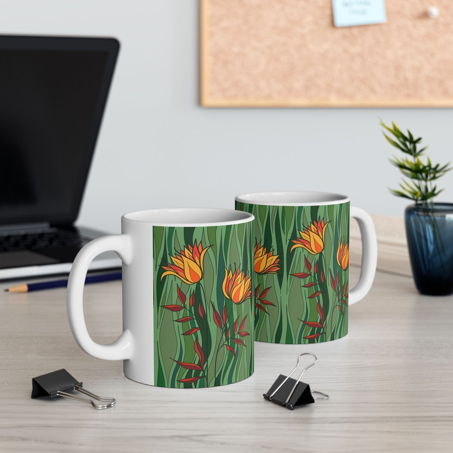 Vibrant Floral Ceramic Mug - Perfect Gift for Flower Lovers, Tea and Coffee Enthusiasts, Home Decor, Spring Celebrations, Unique Kitchenware