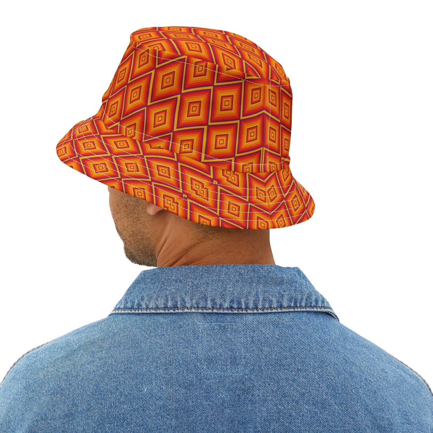 Vibrant Geometric Bucket Hat, Summer Accessory, Festival Wear, Unique Gift, Vacation Style, Trendy Headwear, Outdoor Fashion
