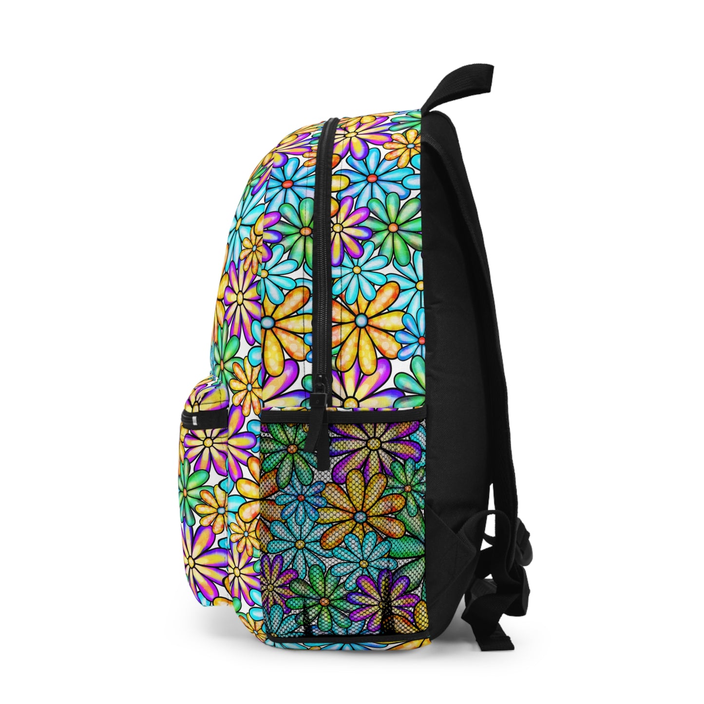 Colorful Floral Backpack, Back to School Bag, Travel Rucksack, Bohemian Style Backpack, Cute Gift for Students