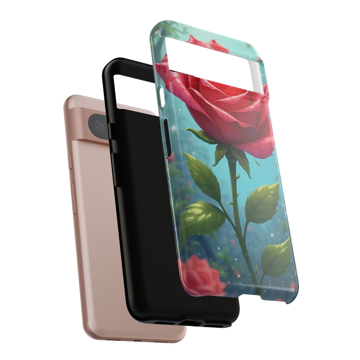 Floral Phone Case, Tough Cases with Elegant Rose Design, Stylish iPhone Cover, Rose Flower Gift for Nature Lovers, Unique Mobile Accessories