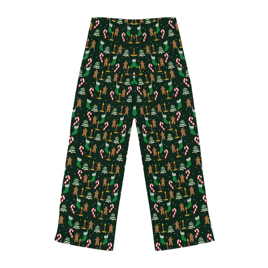 Christmas Gingerbread & Candy Cane Women’s Pajama Pants — Holiday Sleepwear