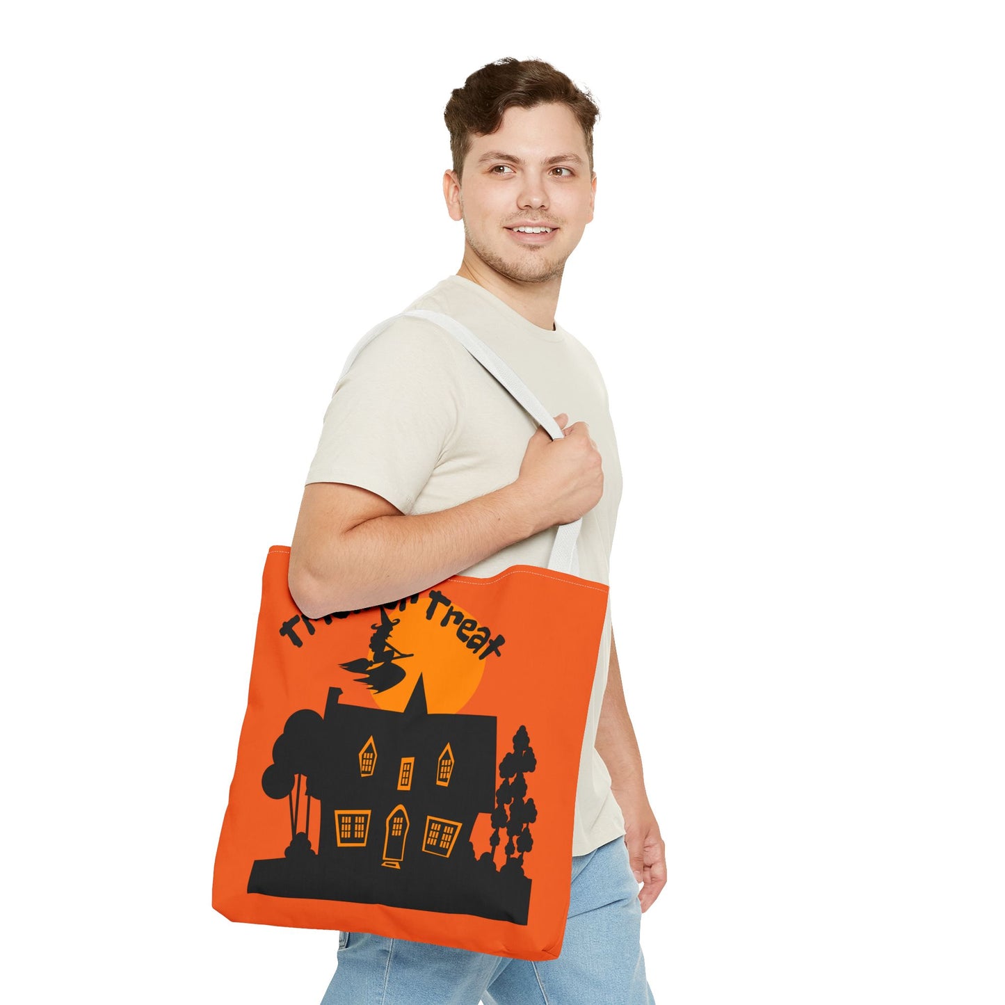 Halloween Tote Bag, Spooky Witch Design, Trick or Treat Bag, Fall Accessory, Seasonal Shopping Bag, Festival Gift