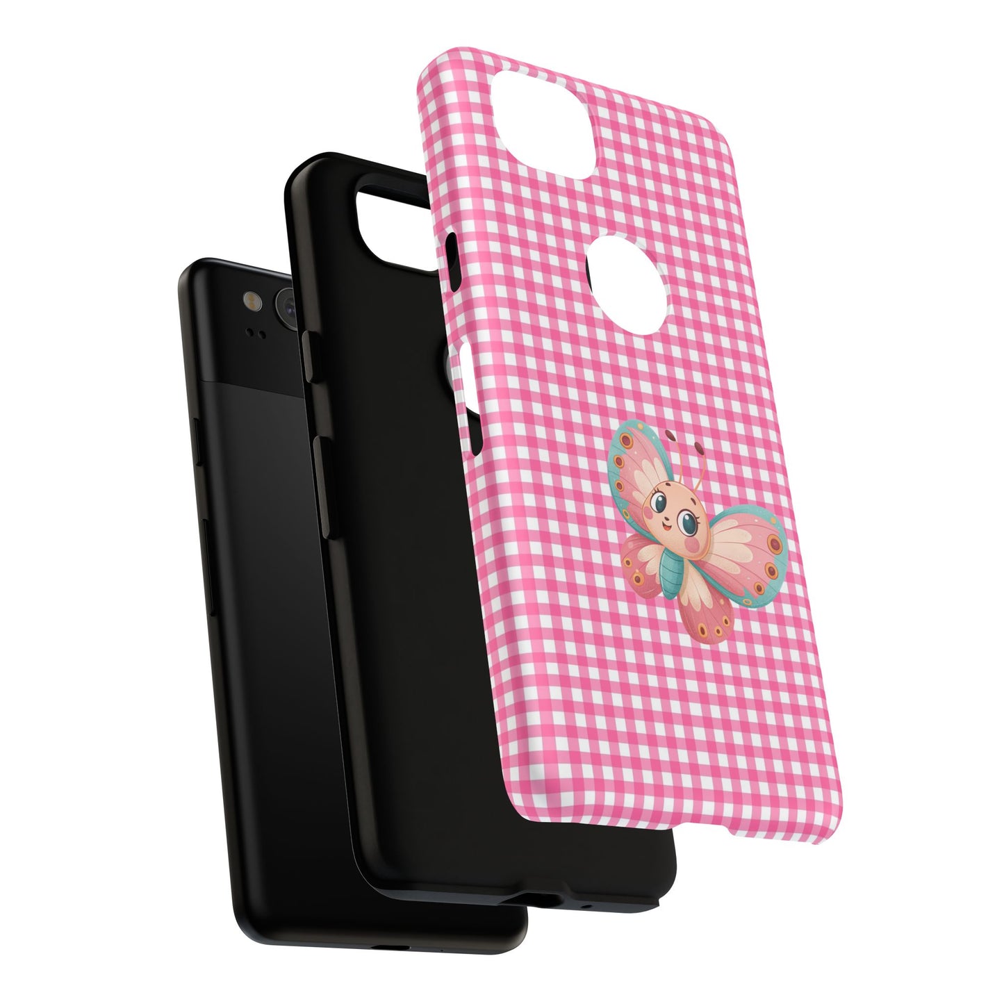 Cute Butterfly Phone Case, Tough Cases, Floral Phone Accessory, Gift for Her, Spring Fashion, Kids' Birthday Present, Pastel Aesthetic
