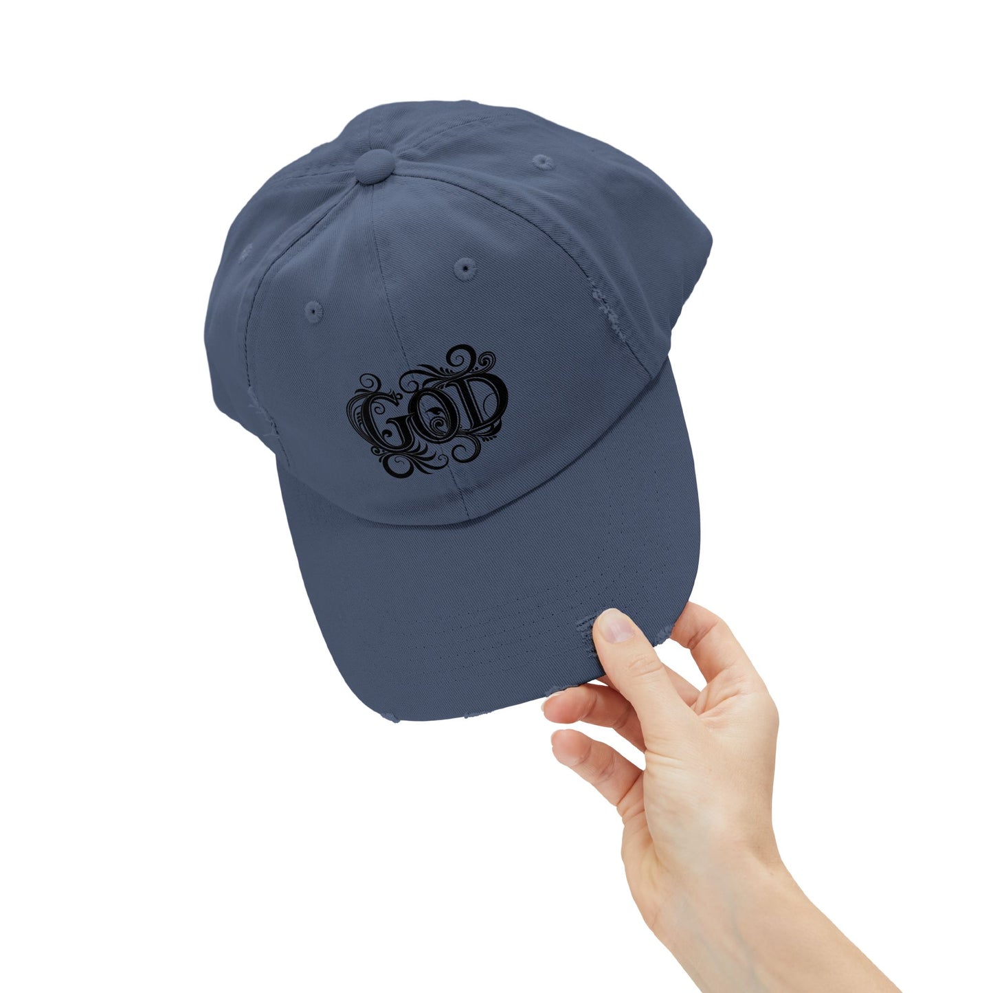 Distressed God Cap, Unisex Casual Hat, Trendy Vintage Cap, Faith Inspired Headwear, Gift for Religious Devotees