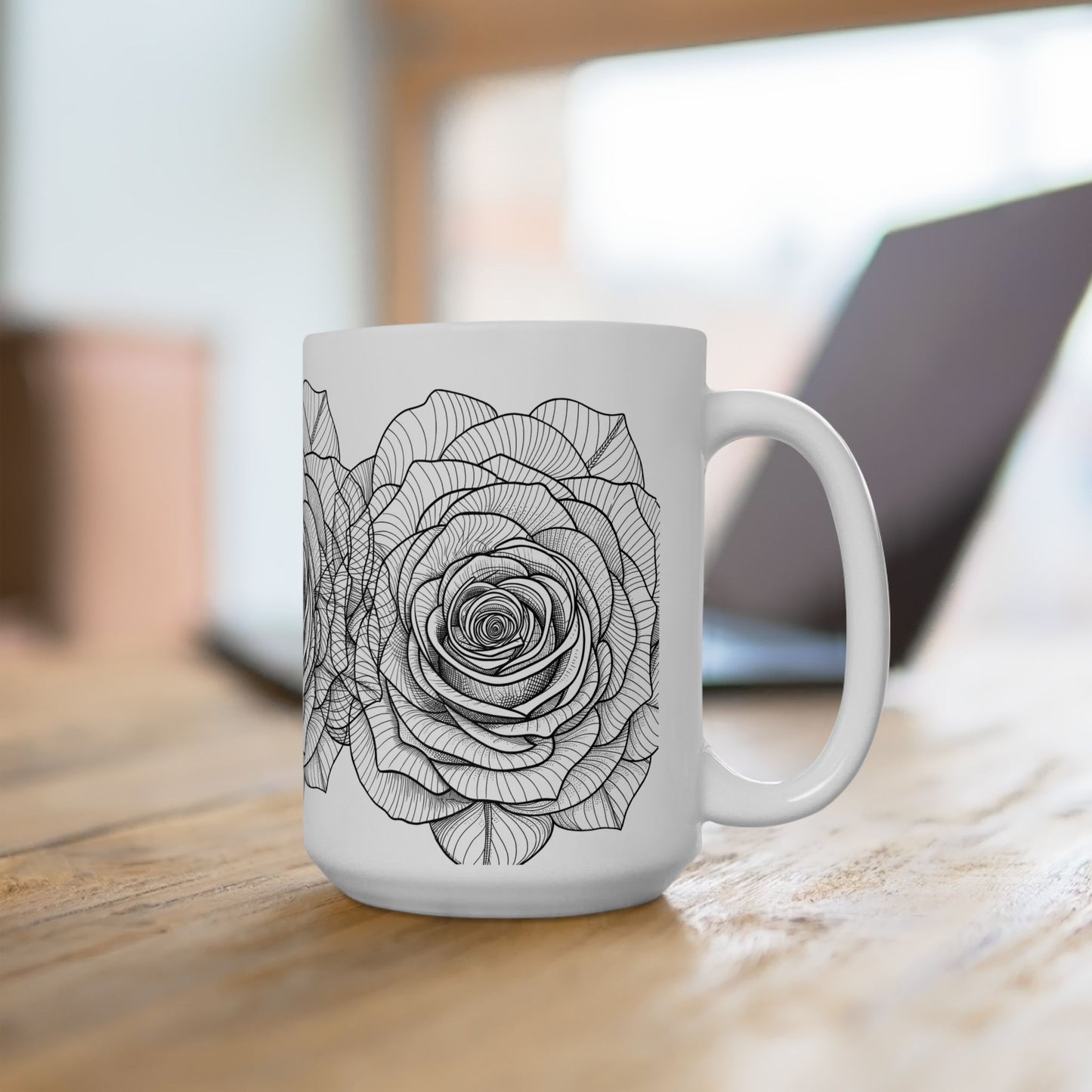 Elegant Floral Ceramic Mug - Perfect for Coffee Lovers, Tea Enthusiasts, Housewarming Gift, Mother's Day Present, Home Decor