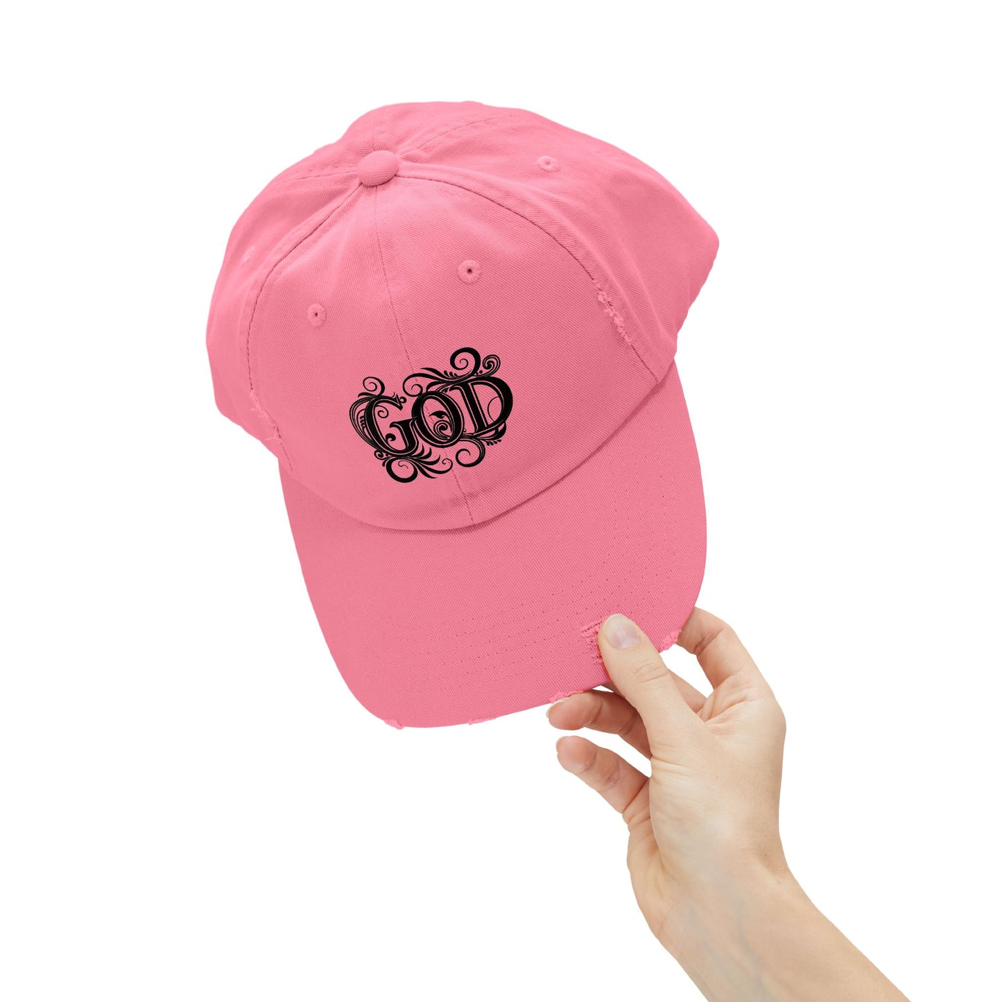 Distressed God Cap, Unisex Casual Hat, Trendy Vintage Cap, Faith Inspired Headwear, Gift for Religious Devotees