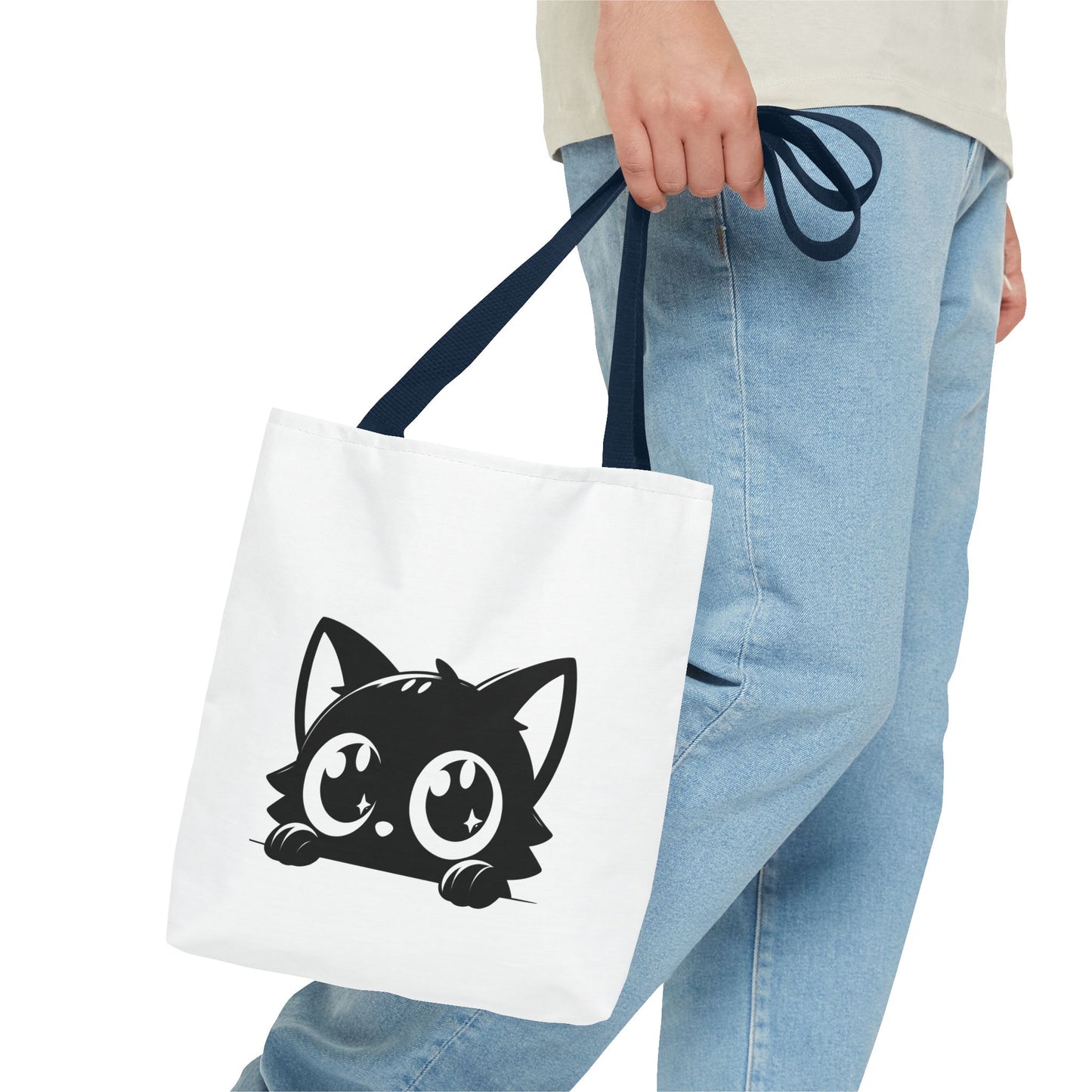 Adorable Cat Face Tote Bag | Cute Kitten Shopping Bag | Gift for Cat Lovers | Everyday Use | Eco-Friendly Accessory