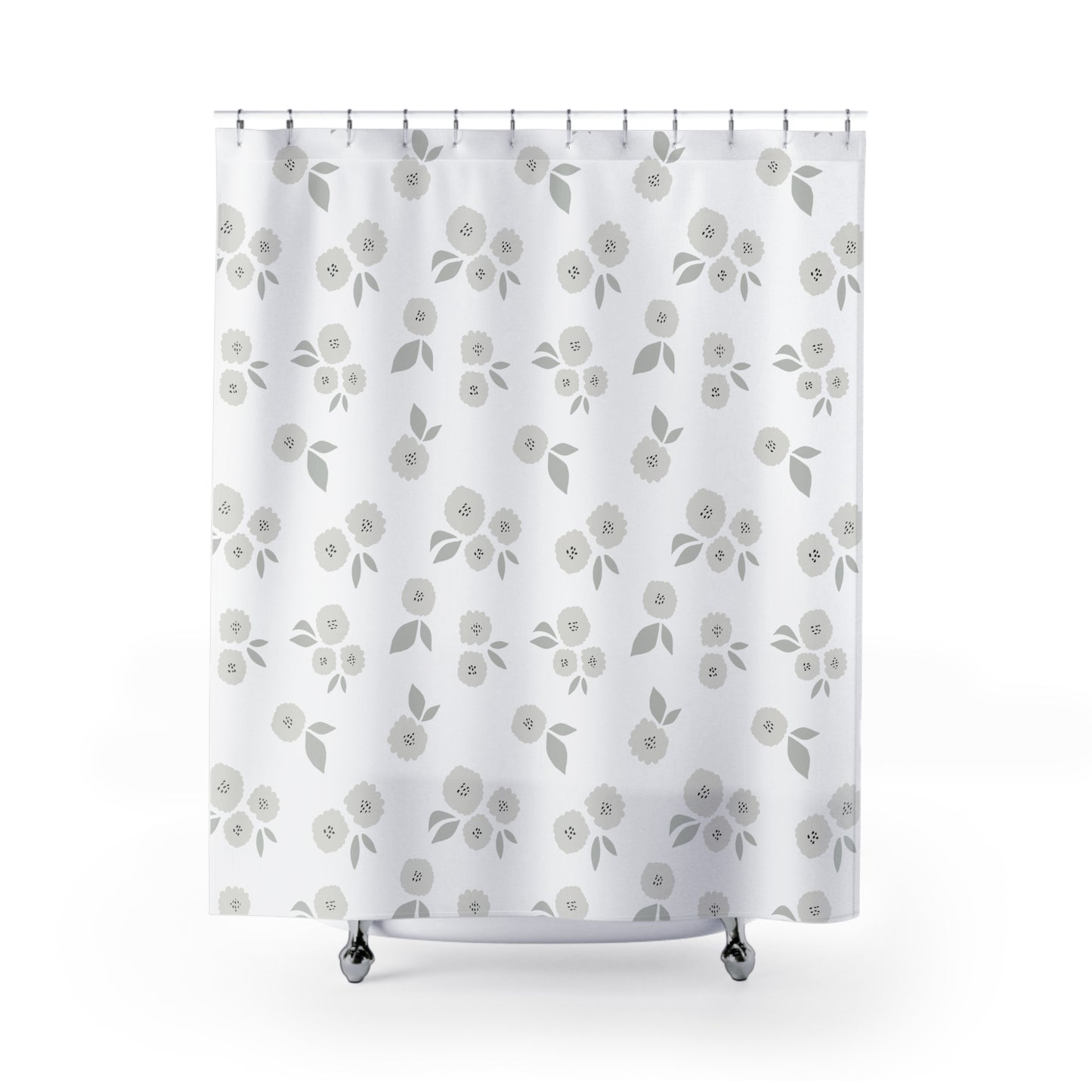 Elegant Floral Shower Curtain, Bathroom Decor, Modern Home Accessory, Spring Vibes, Gift for Her, Floral Interior Design