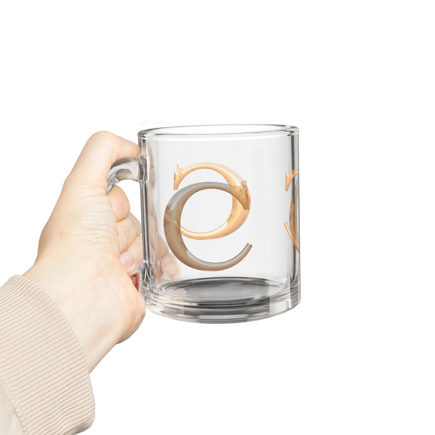 Personalized Glass Mug | Custom Initial Coffee Mug Letter C
