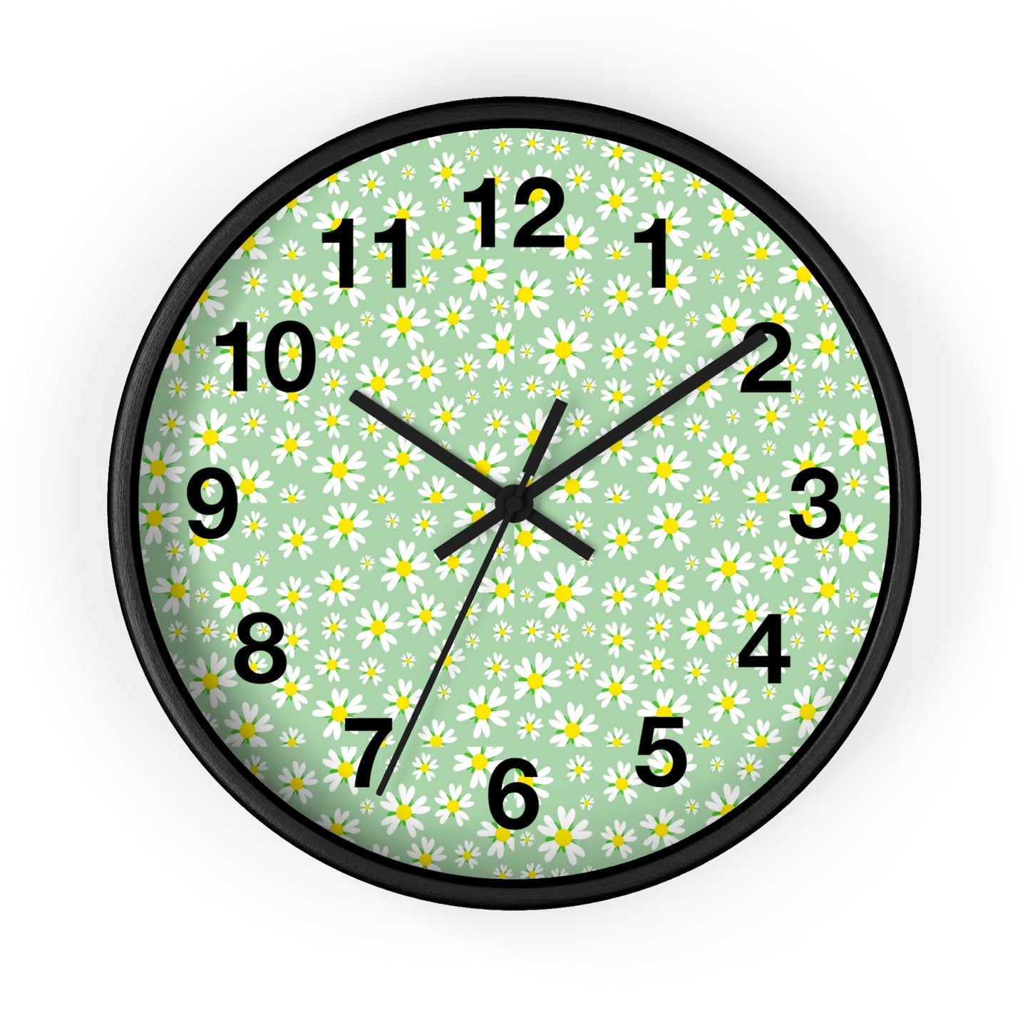 Floral Wall Clock, Rustic Home Decor, Spring Wall Art, Flower Design Clock, Unique Timepiece for Living Room, Gift for Her