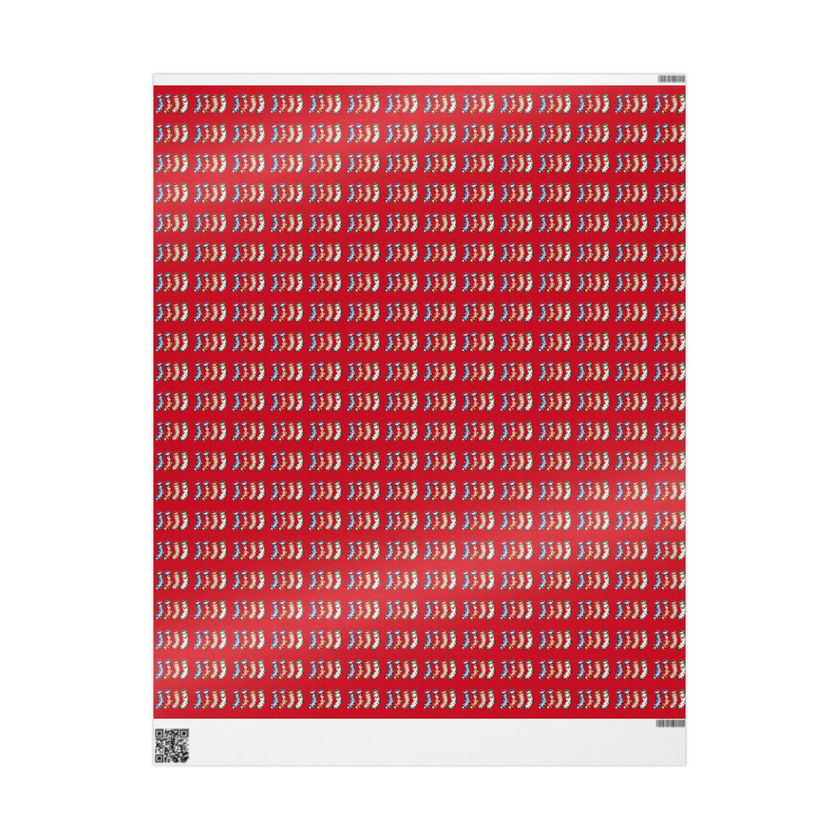 Holiday Candy Cane Wrapping Paper Roll — Red Patterned Gift Wrap