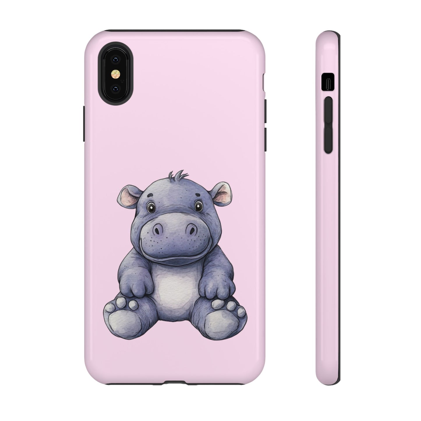 Cute Hippo Phone Case - Tough Cases, Animal Phone Cover, Kawaii Accessories, Gifts for Kids, Unique Tech Gear