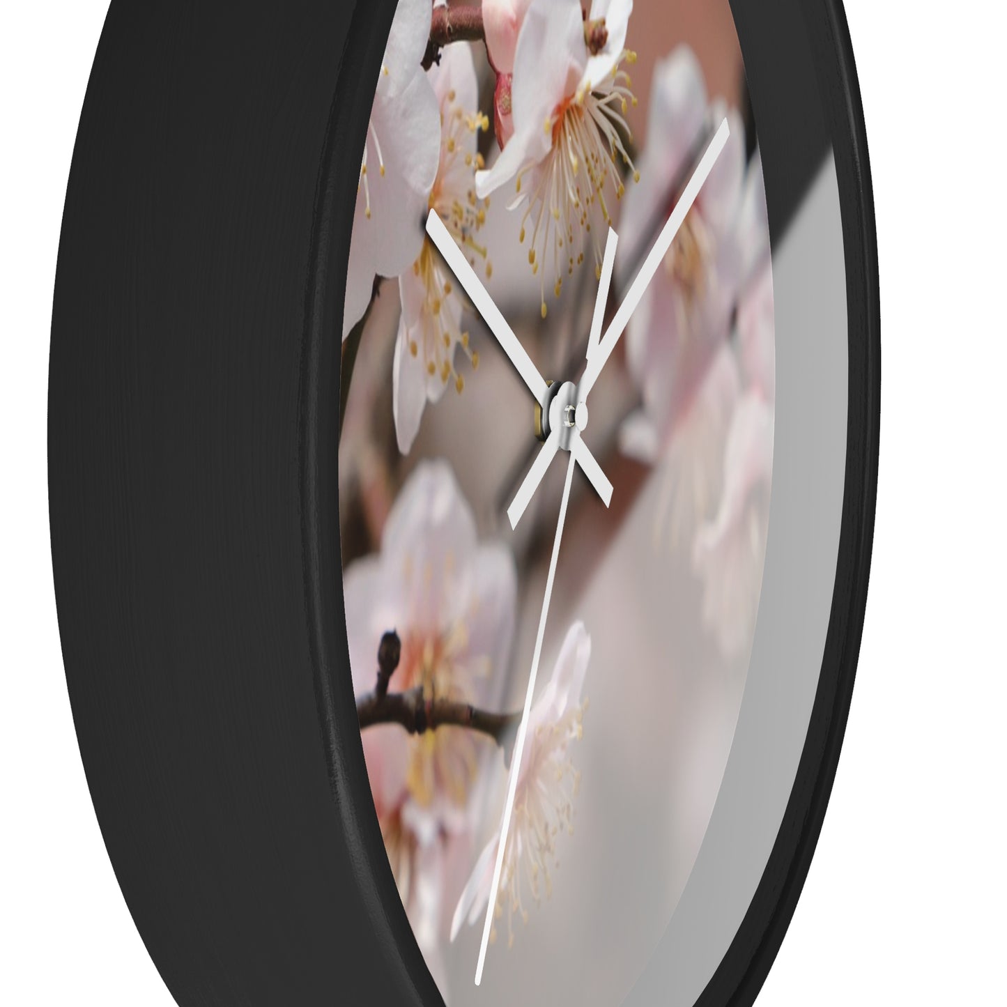 Elegant Floral Wall Clock, Spring Decor, Home Office Accessory