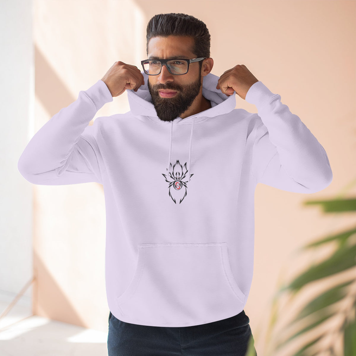 Cozy Spider Fleece Hoodie - Spooky Fashion, Unisex Casual Wear, Halloween Gift, Fall Fashion, Comfortable Layering