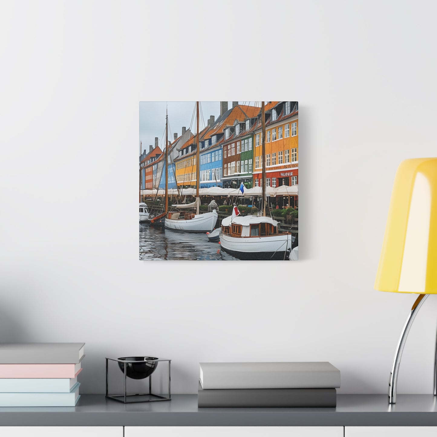 Coastal Canvas Print, Vibrant Harbor Art, Nautical Home Decor, Gift for Sailors, Maritime Wall Art