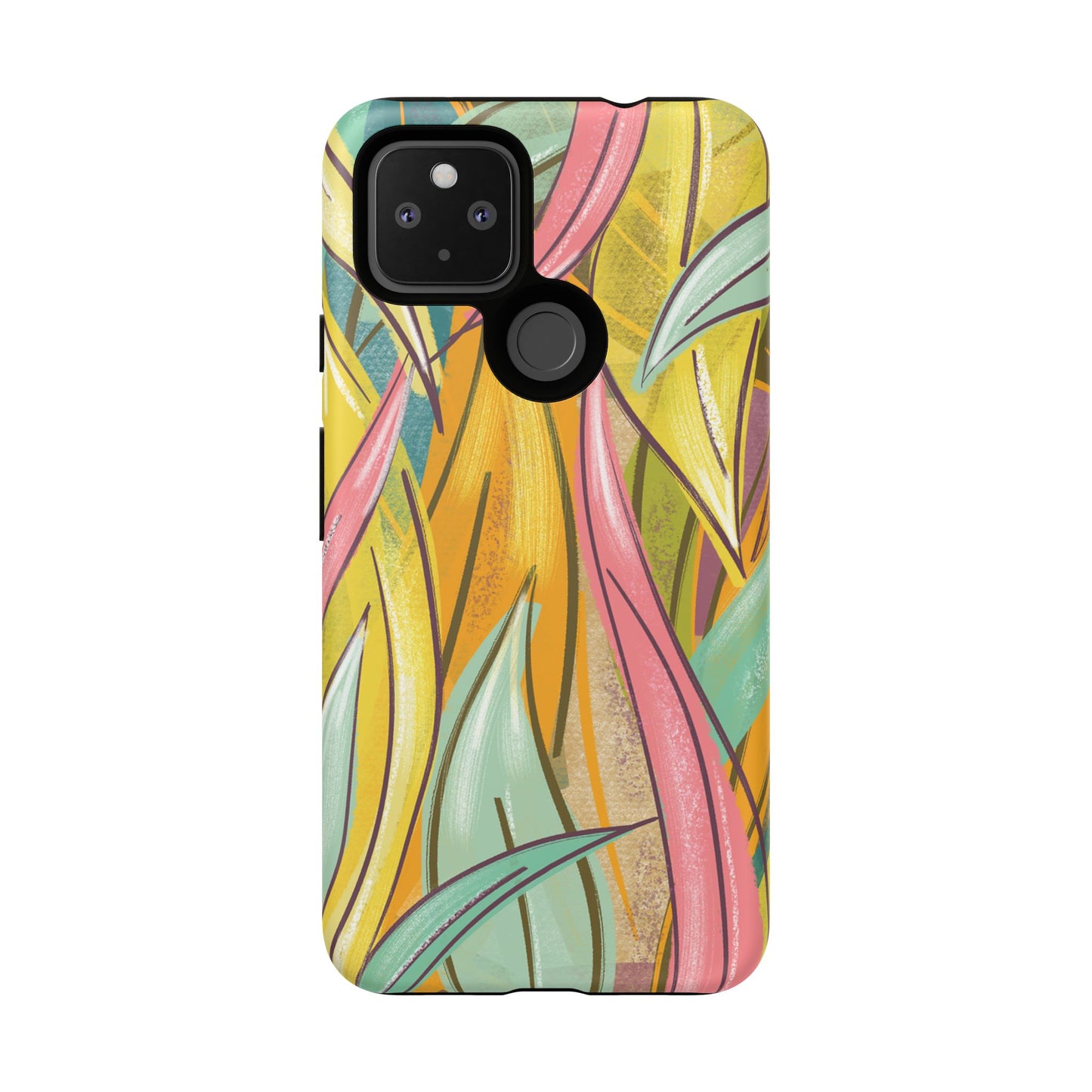 Vibrant Phone Case with Colorful Leaf Design, Tough Cases for Nature Lovers, Eco-Friendly Gift, Summer Vibes, Floral Phone Cover