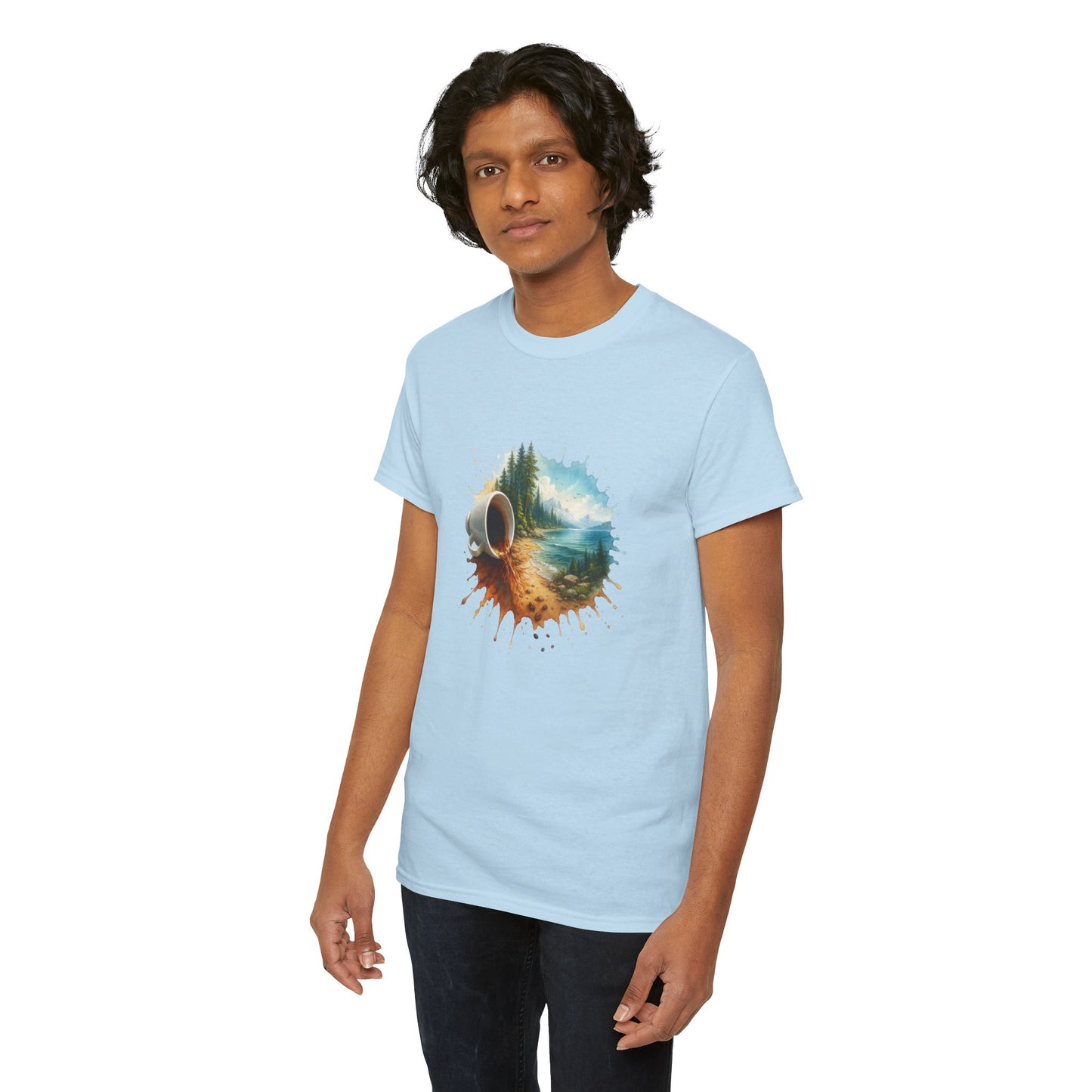 Nature-Inspired Unisex Heavy Cotton Tee, Casual Outfit, Gift for Nature Lovers, Camping Apparel, Outdoor Adventure Shirt