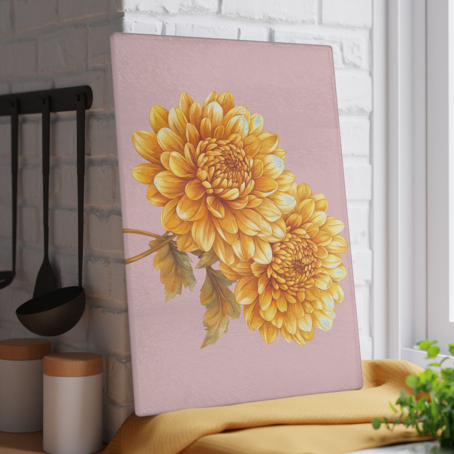 Floral Elegance Glass Cutting Board - Perfect Kitchen Decor, Gift for Bakers, Mother's Day, Housewarming, and Floral Lovers