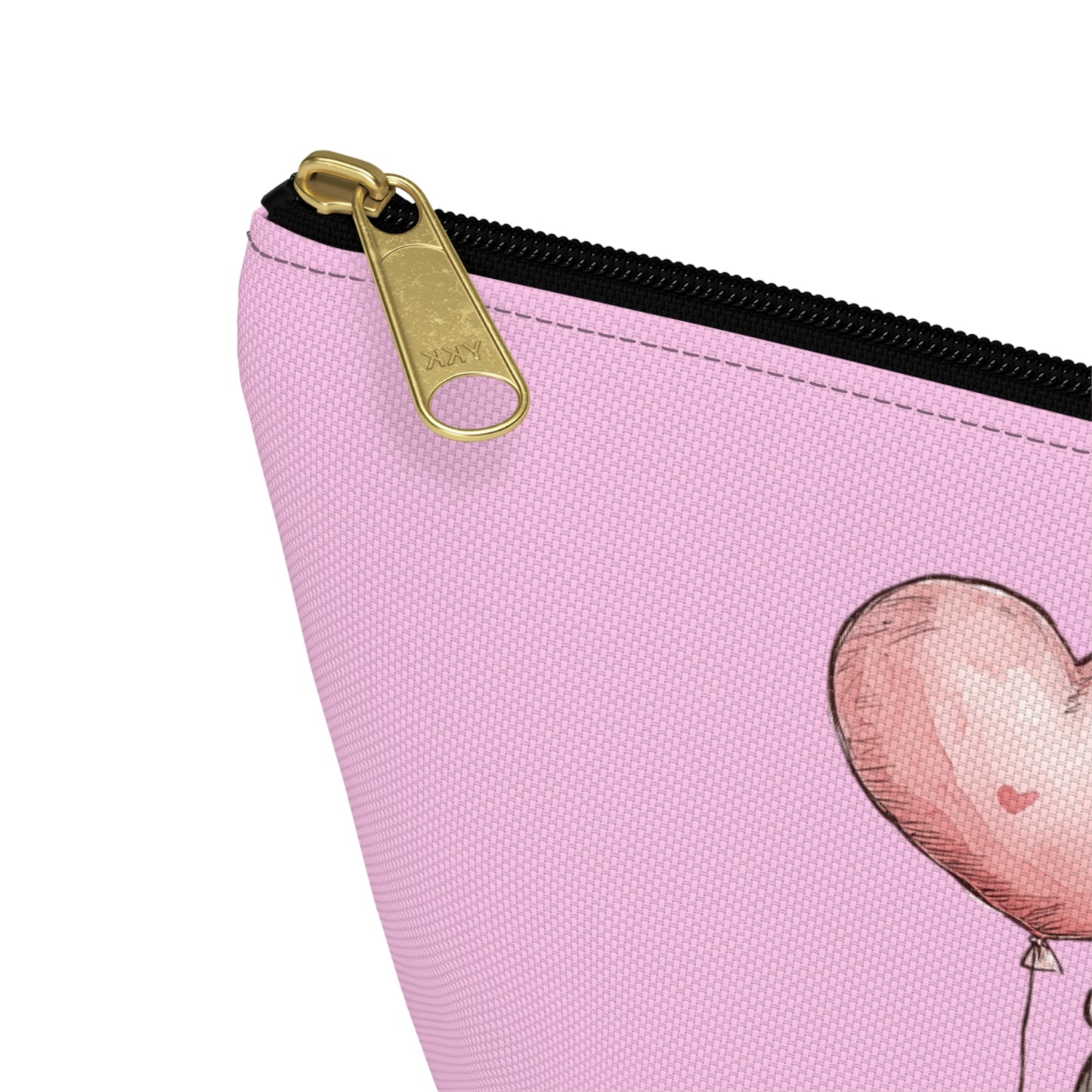 Cute Hippo Good Vibes Accessory Pouch, Makeup Bag, Travel Organizer, Gift for Animal Lovers, Cute Pink Storage Bag