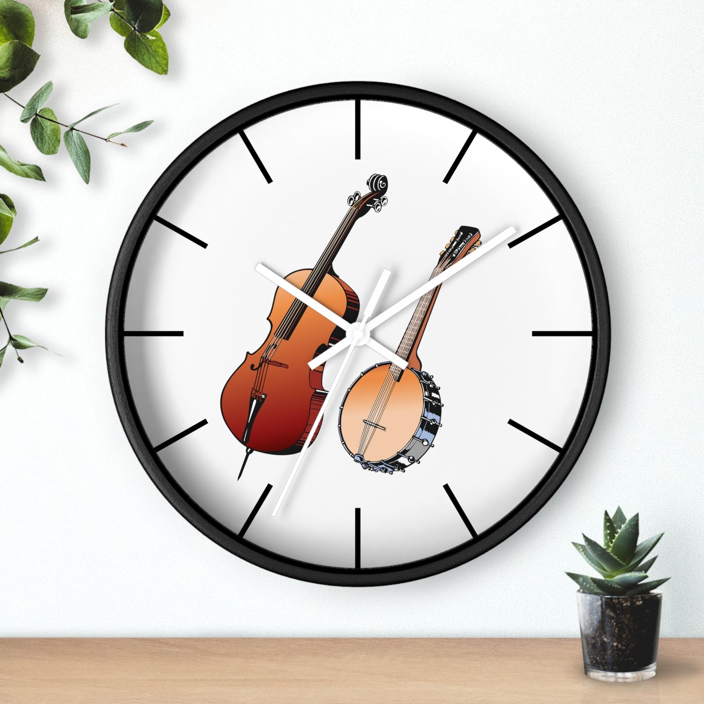 Musical Instruments Wall Clock, Rustic Home Decor, Gift for Musicians, Unique Wall Art, Music Lover's Decoration