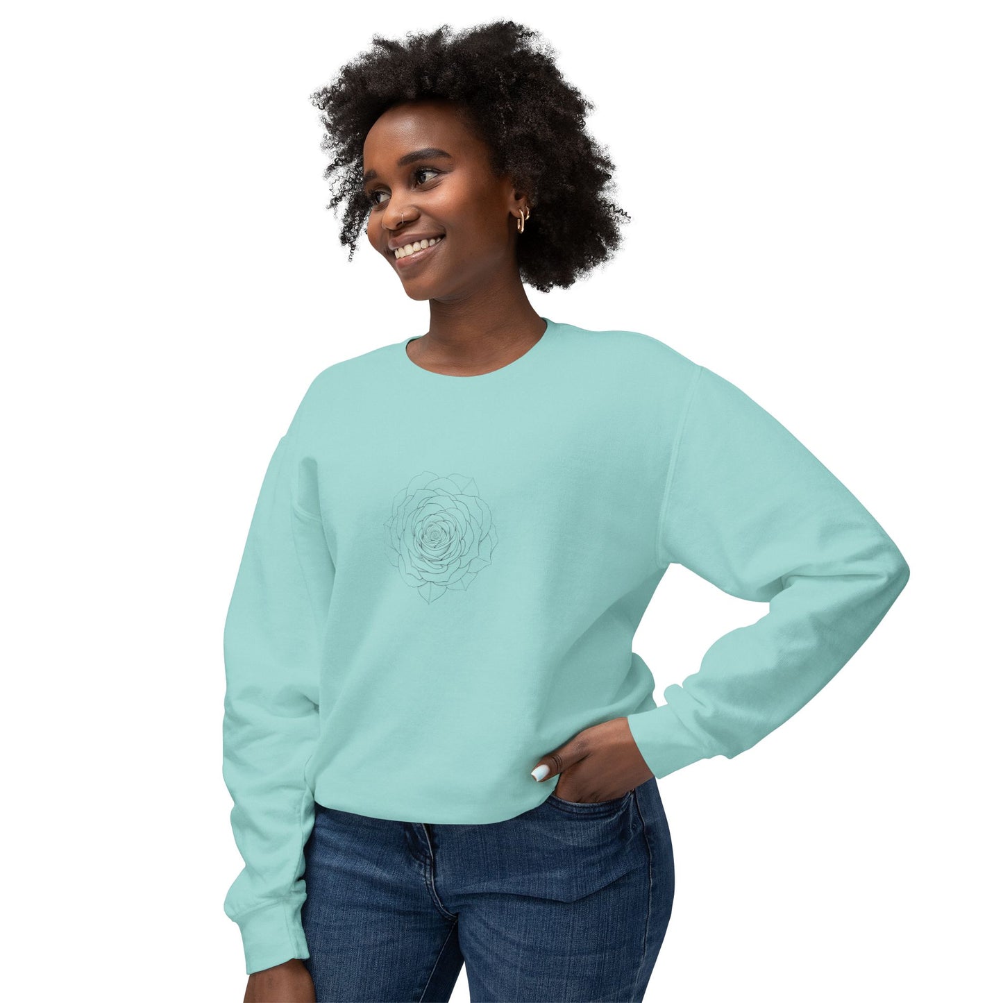 Minimalist Floral Crewneck Sweatshirt, Cozy Unisex Pullover, Casual Spring Apparel, Perfect Gift for Her, Everyday Comfort