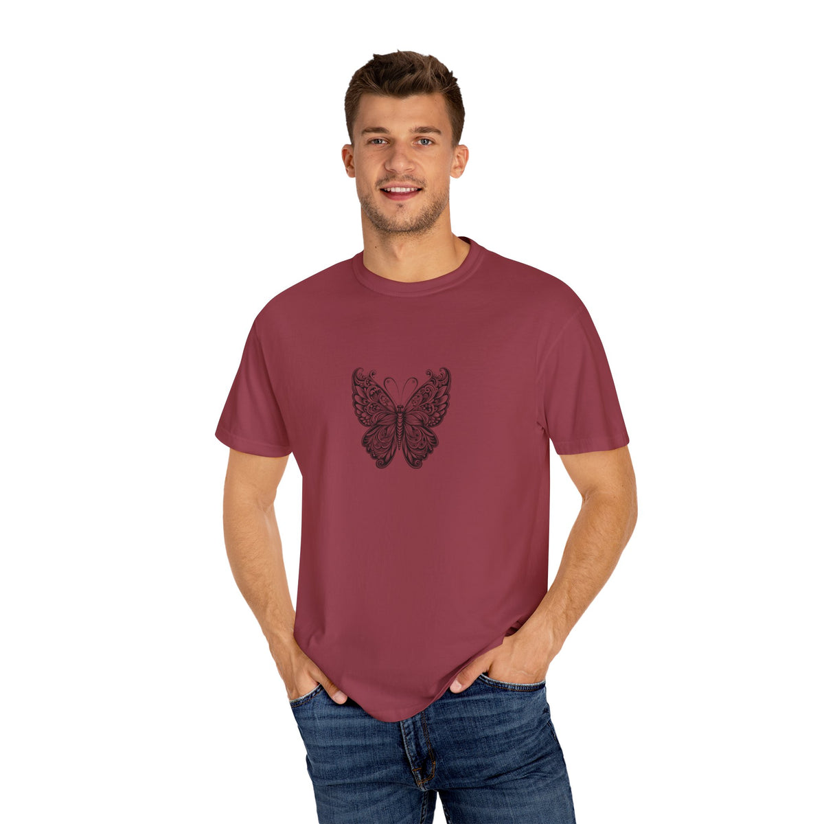 Bohemian Butterfly T-shirt, Unisex Clothing, Nature Inspired Tee, Gift for Her, Casual Wear, Summer Fashion
