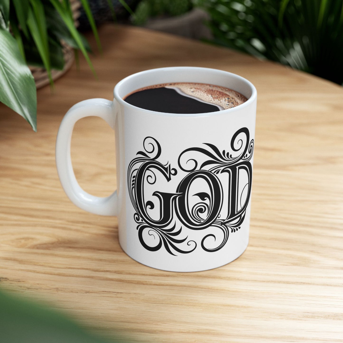 Elegant God Mug for Coffee Lovers, Inspirational Gift, Home Decor, 11oz, 15oz, Spiritual Drinkware, Religious Mug