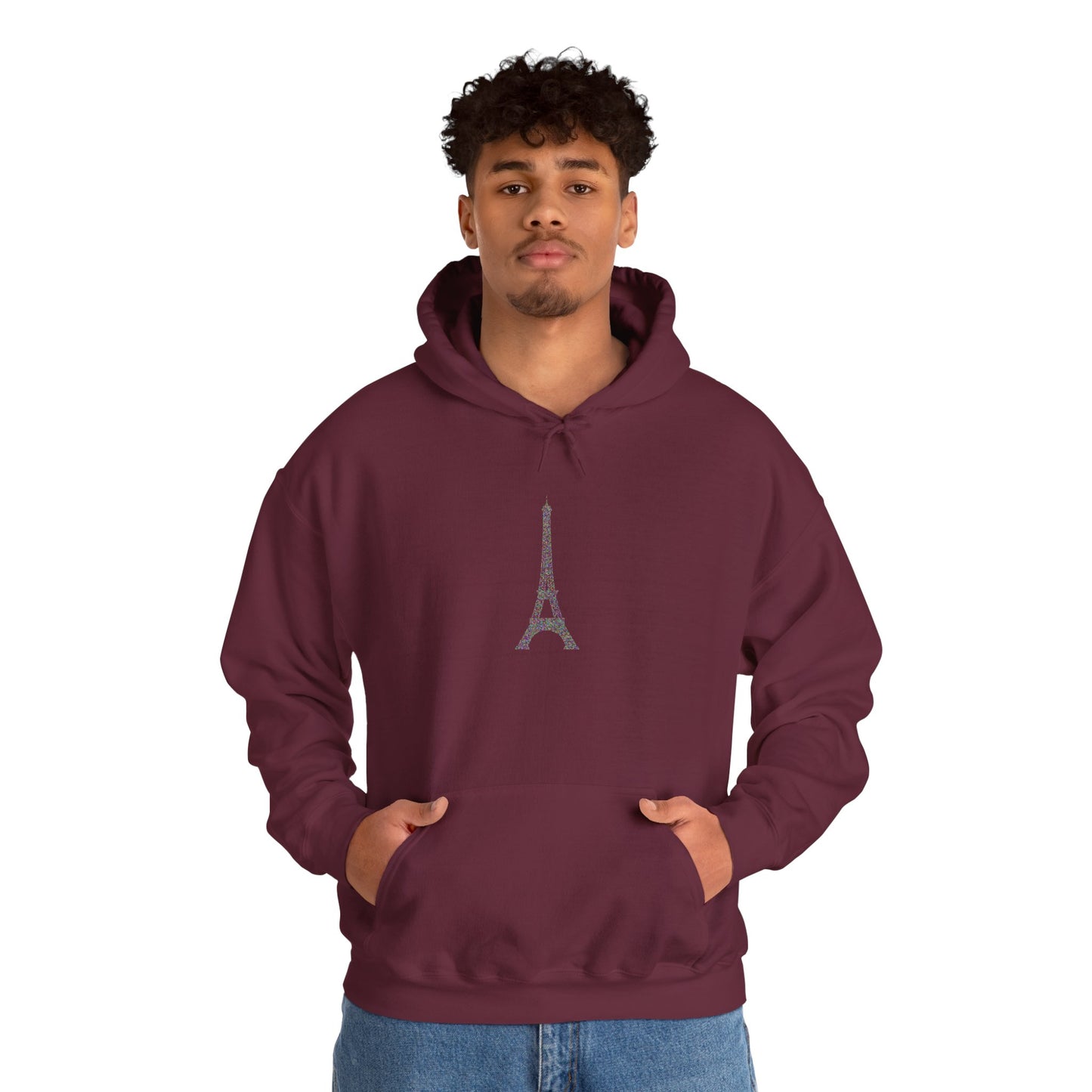 Parisian Style Hoodie - Cozy Unisex Sweatshirt with Eiffel Tower Design, Travel Gift, Streetwear, Casual Wear, Vacation Vibe