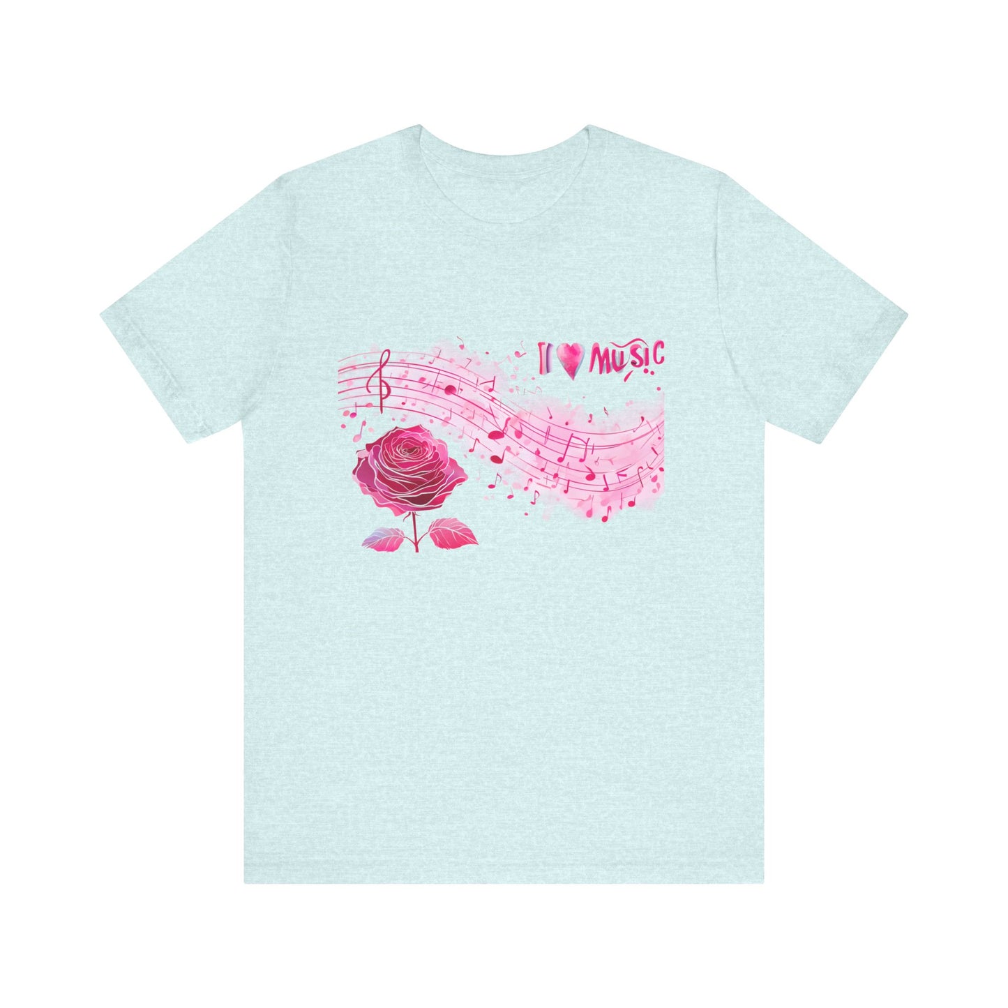 I Love Music Tee, Music Lover Shirt, Floral Music Notes Top