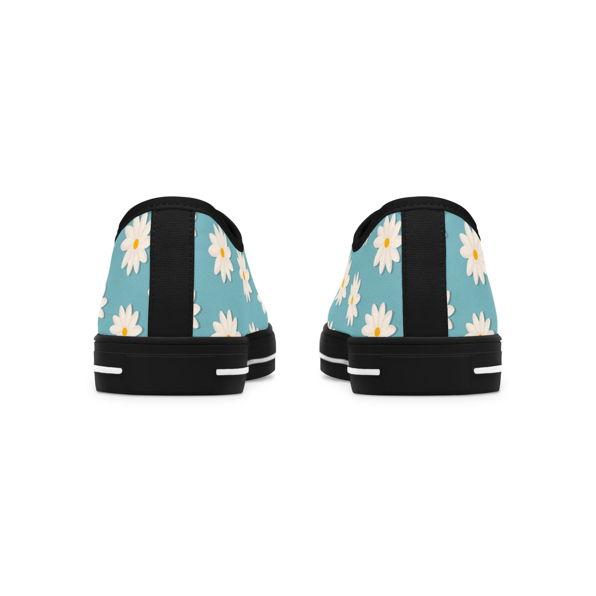 Daisy Print Low Top Sneakers – Retro Floral Canvas Shoes