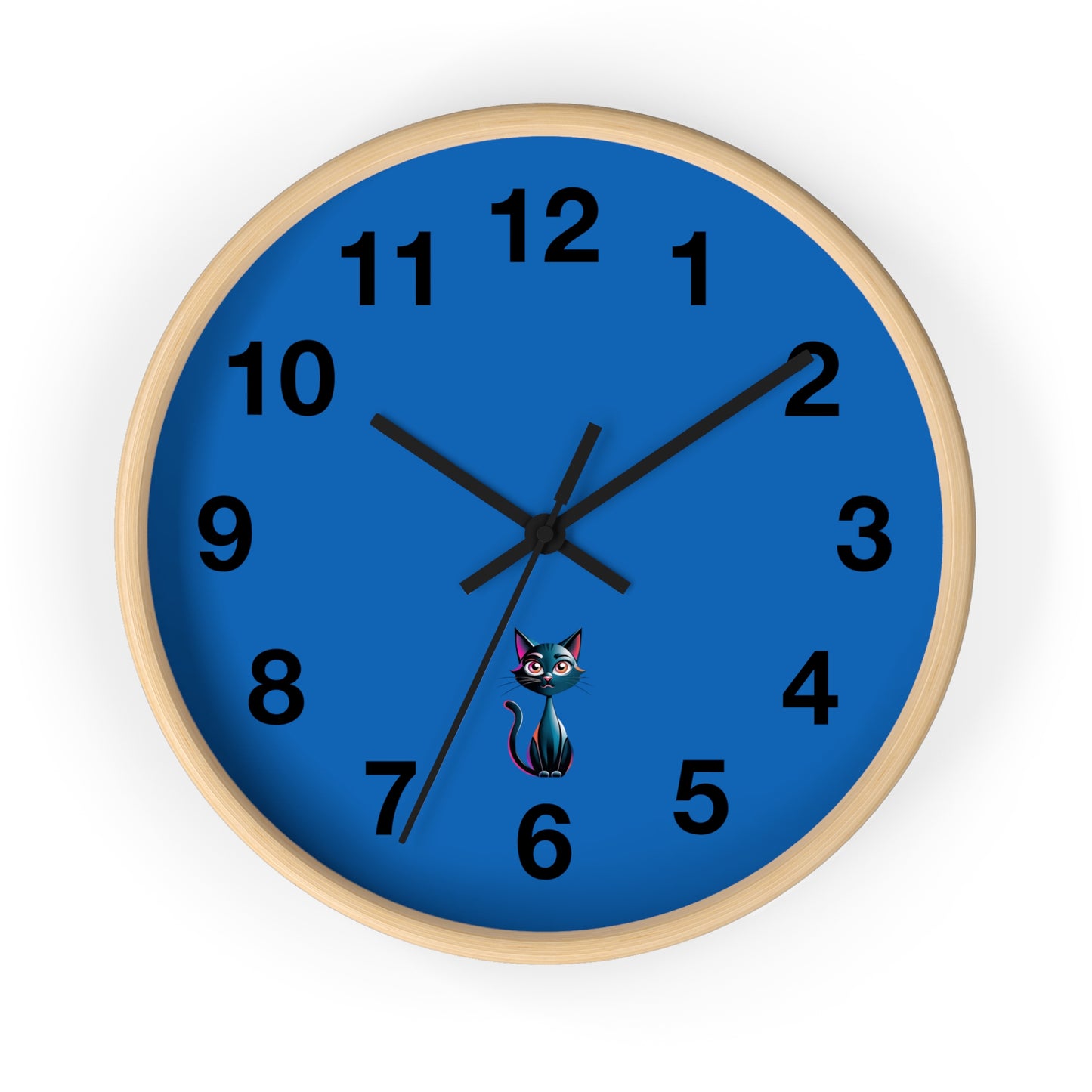 Cute Cat Wall Clock | Fun Home Decor, Cat Lovers Gift, Unique Wall Art, Cat Themed Birthday Gift, Colorful Clock